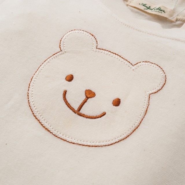 オーガニックコットンくまワッペンTシャツ