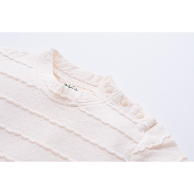 オーガニックコットンタックボーダー長袖Tシャツ