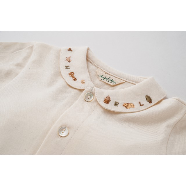 オーガニックコットンangel刺繍ブラウス