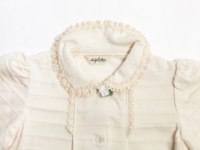 日本製 ベビー服】オーガニックコットン 100% 襟レース ブラウス