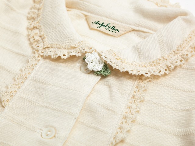 日本製 ベビー服】オーガニックコットン 100% 襟レース ブラウス