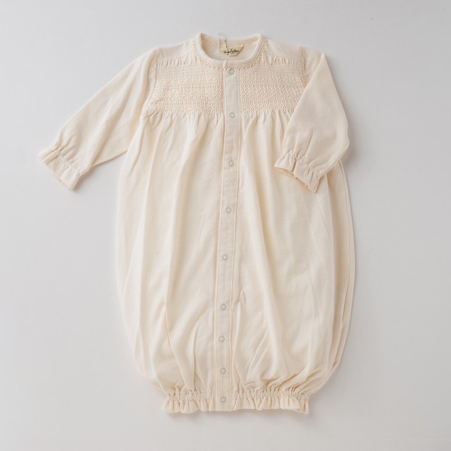 日本製 ベビー服】オーガニックコットン スモッキング刺繍