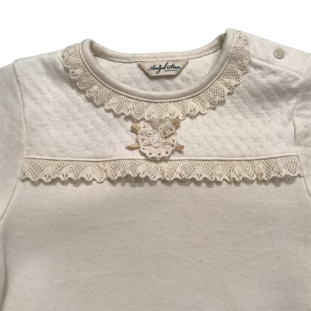 オーガニックコットン　レース長袖Ｔシャツ