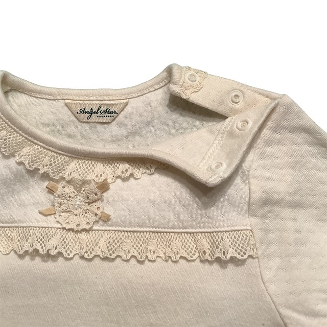 オーガニックコットン　レース長袖Ｔシャツ