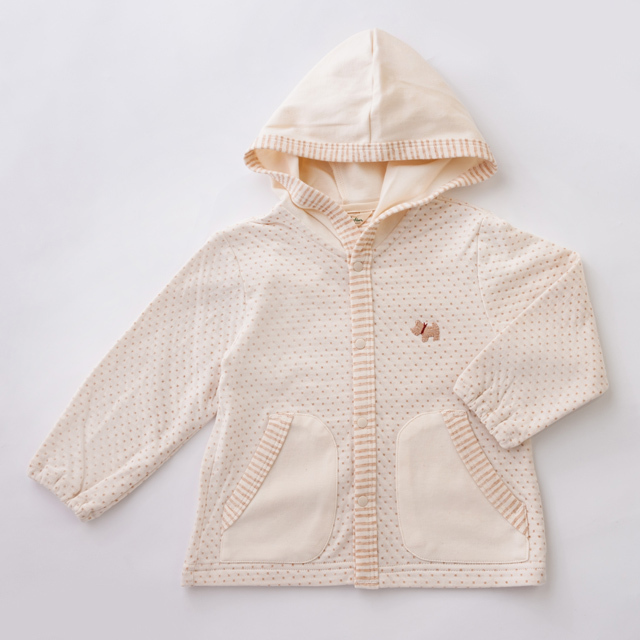 日本製 ベビー服】オーガニックコットン 100% テリア刺しゅう 水玉