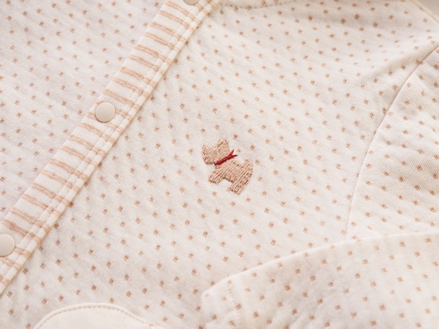 オーガニックコットン水玉接結パーカー