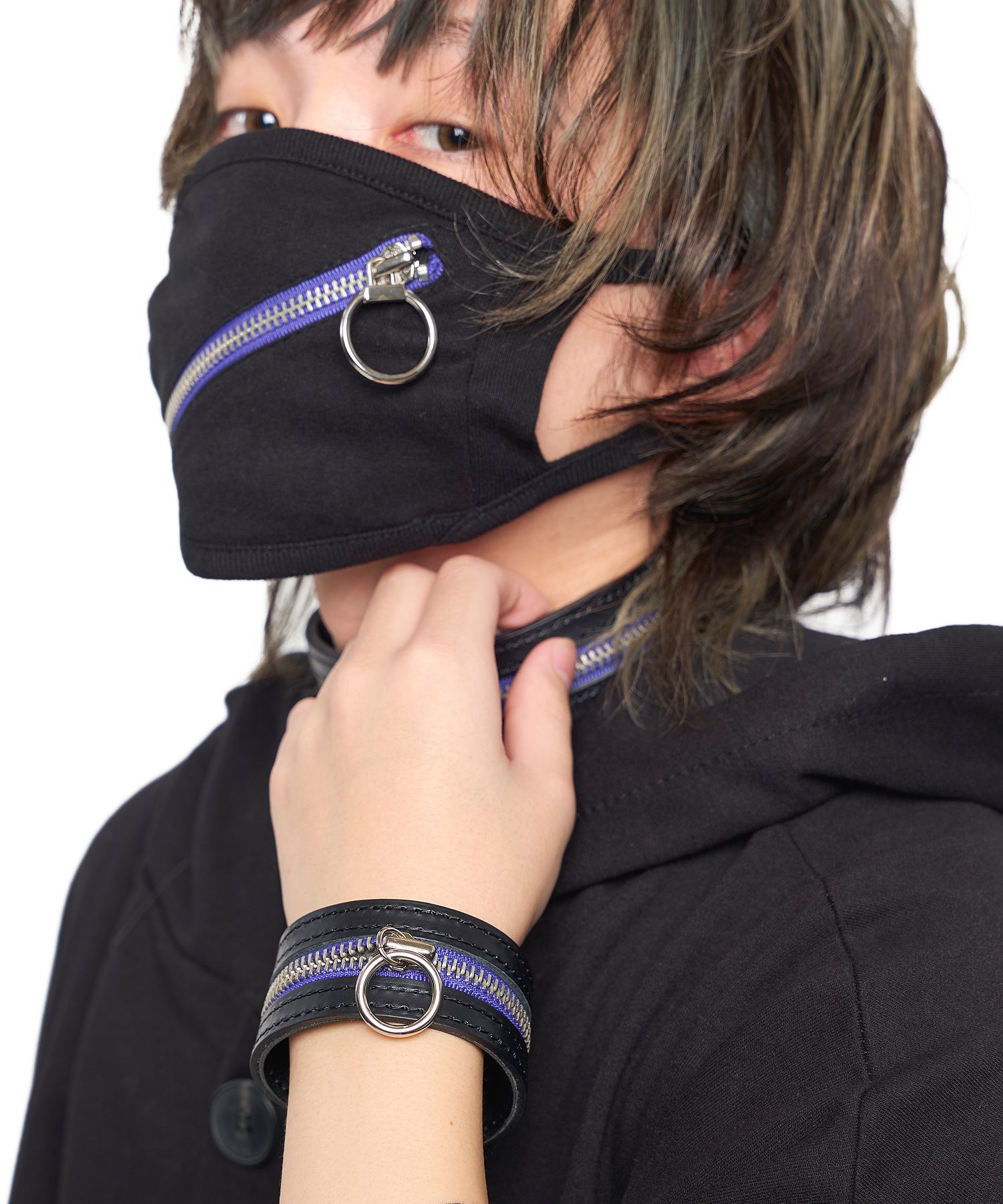 【ankorock】スパンキーリングジップ半袖フーディサルエルツナギ ankoROCK（アンコロック）の「スパンキーリングジップ半袖