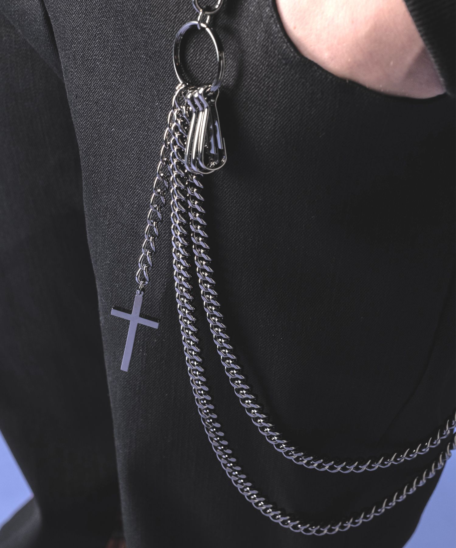 クロス２連チェーンウォレットチェーン クロスモチーフ2連ウォレットチェーン ankoROCK(アンコロック) メンズ