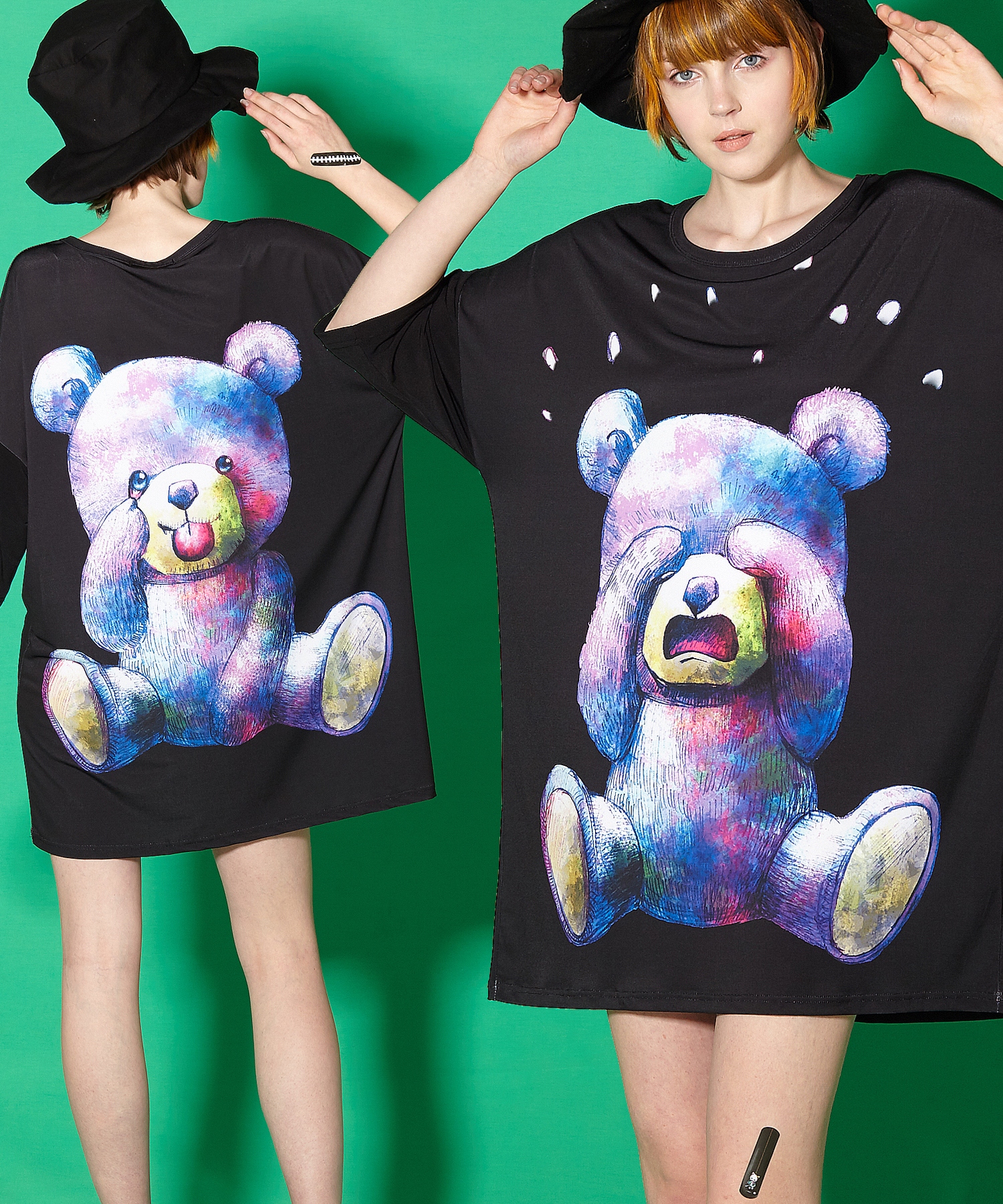 ウソ泣きテディベアＴシャツ -メガビッグ- ankoROCK(アンコロック