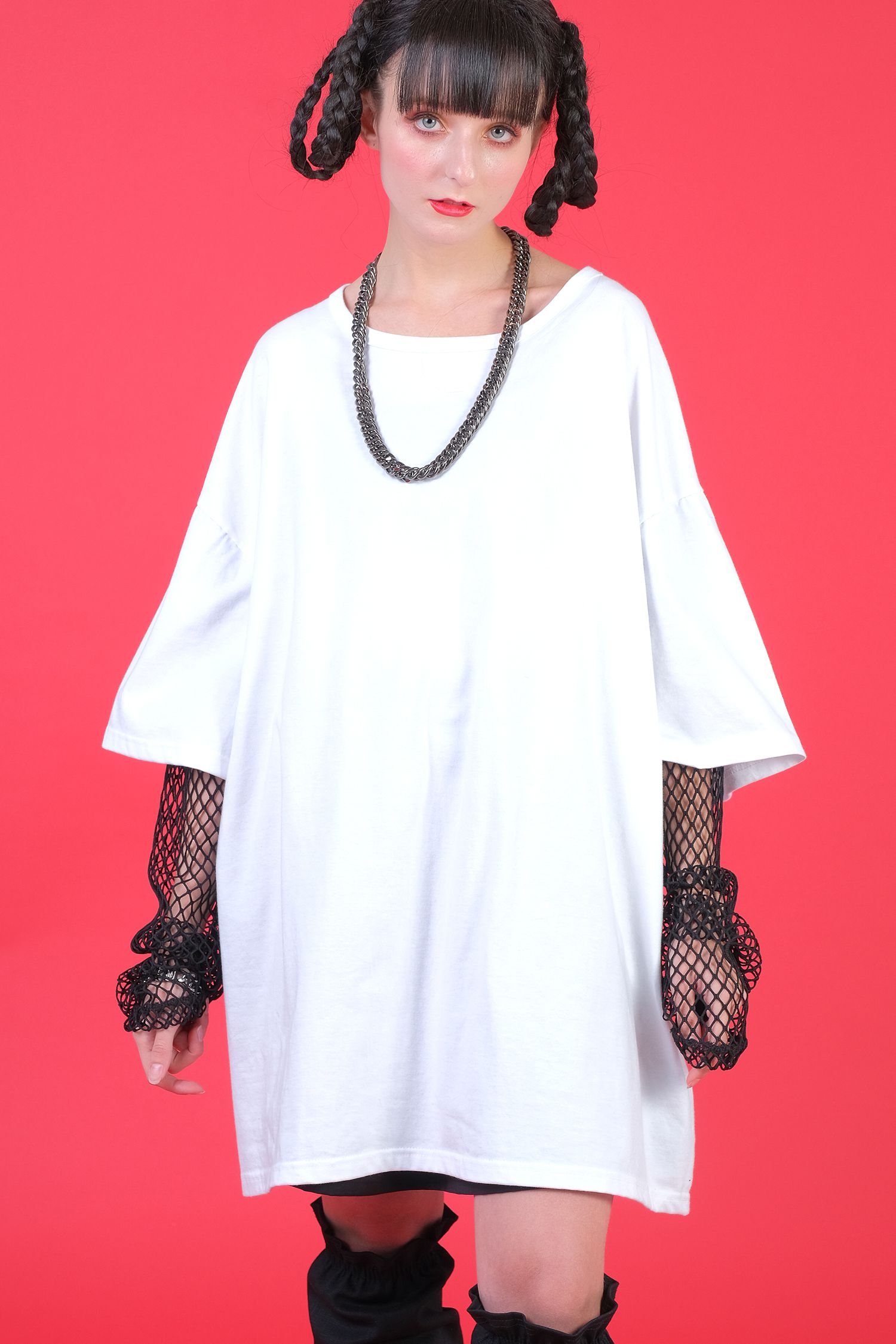 フェイクレイヤーロングスリーブメッシュTシャツ ankoROCK
