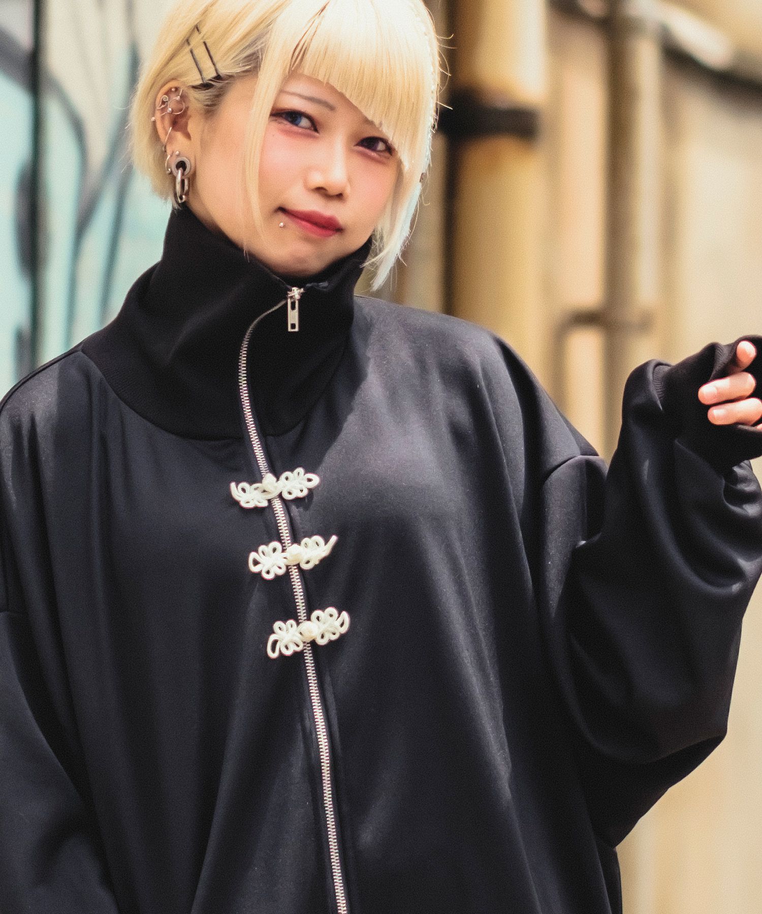INFLATION コーデュロイジャケットチャイナボタンウォッシュヴ yellow's | HOUSTON DENIM CHINA JACKET LNDIGO/BLACK L/XL