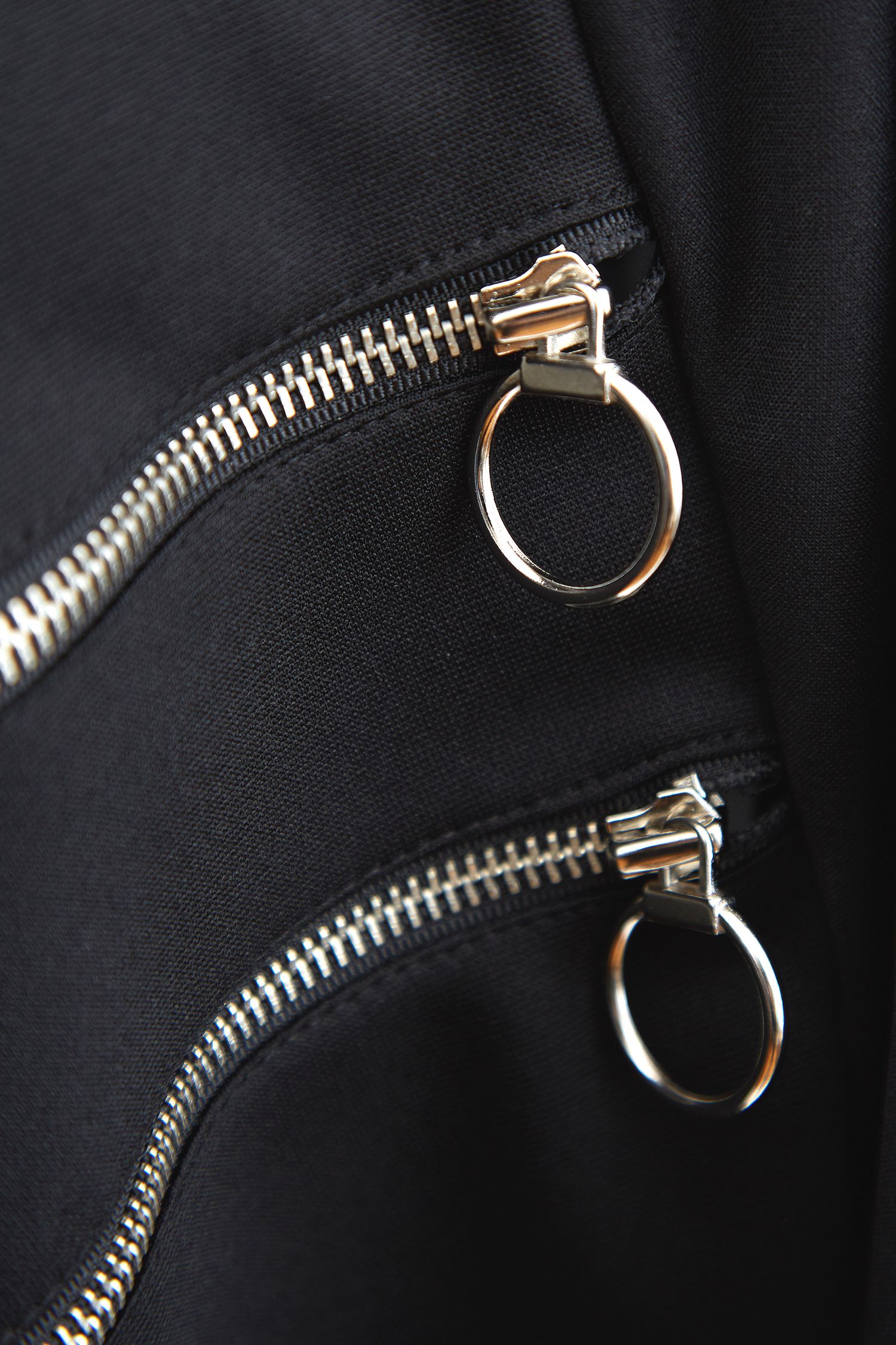 スパンキーリングジップボカロボリュームネックジャージ -オーバー