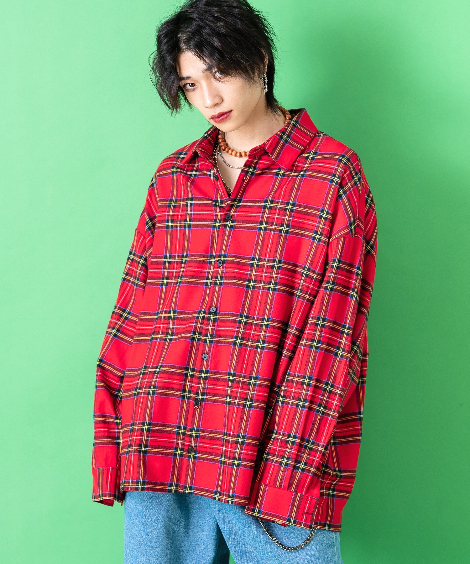 美品 アンコロック タータンチェックジャージ ネルシャツ ドッキングハーフジップ 楽天市場】ankoROCK チェック柄ボリュームネックラインジャージ