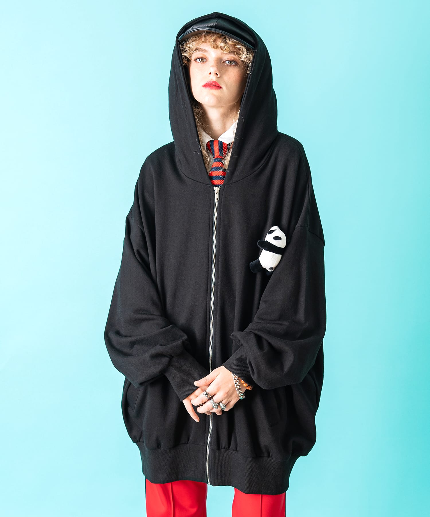 美品　パーカー　Wジップ　ギミック　y2k ダークコア セール】MULTI GIMMICK DESIGN DOUBLE ZIP PARKA/マルチギミック