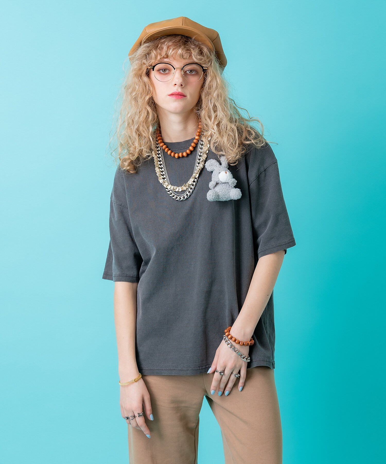 TEDDY ankoROCK ピグメントTシャツ / メンズ レディース ユニセックス