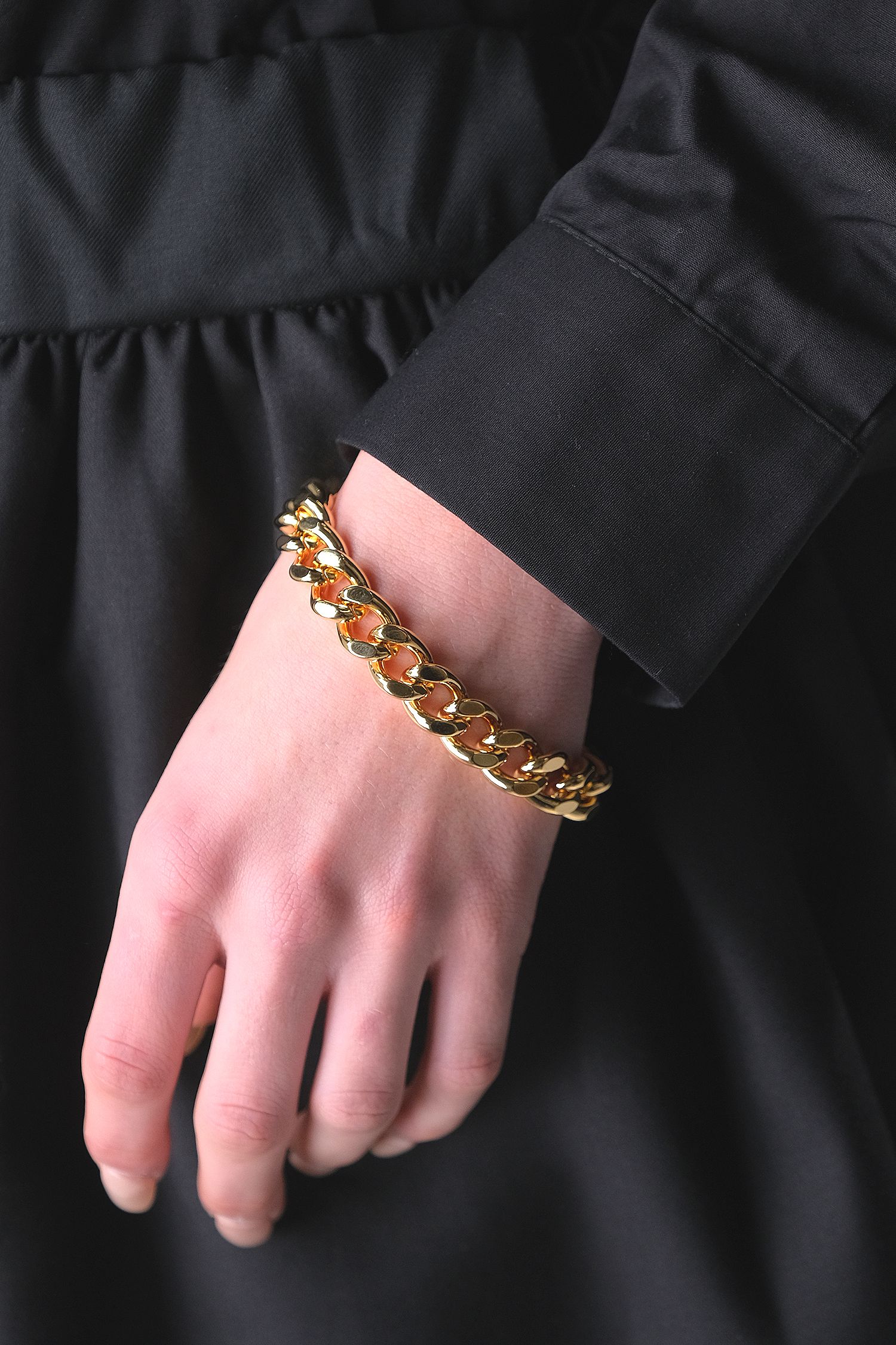 ブラック＆ゴールド CHANEL チェーン バングル ブレスレット アウトレット ショップファッション - CHANEL ゴールド ブラック