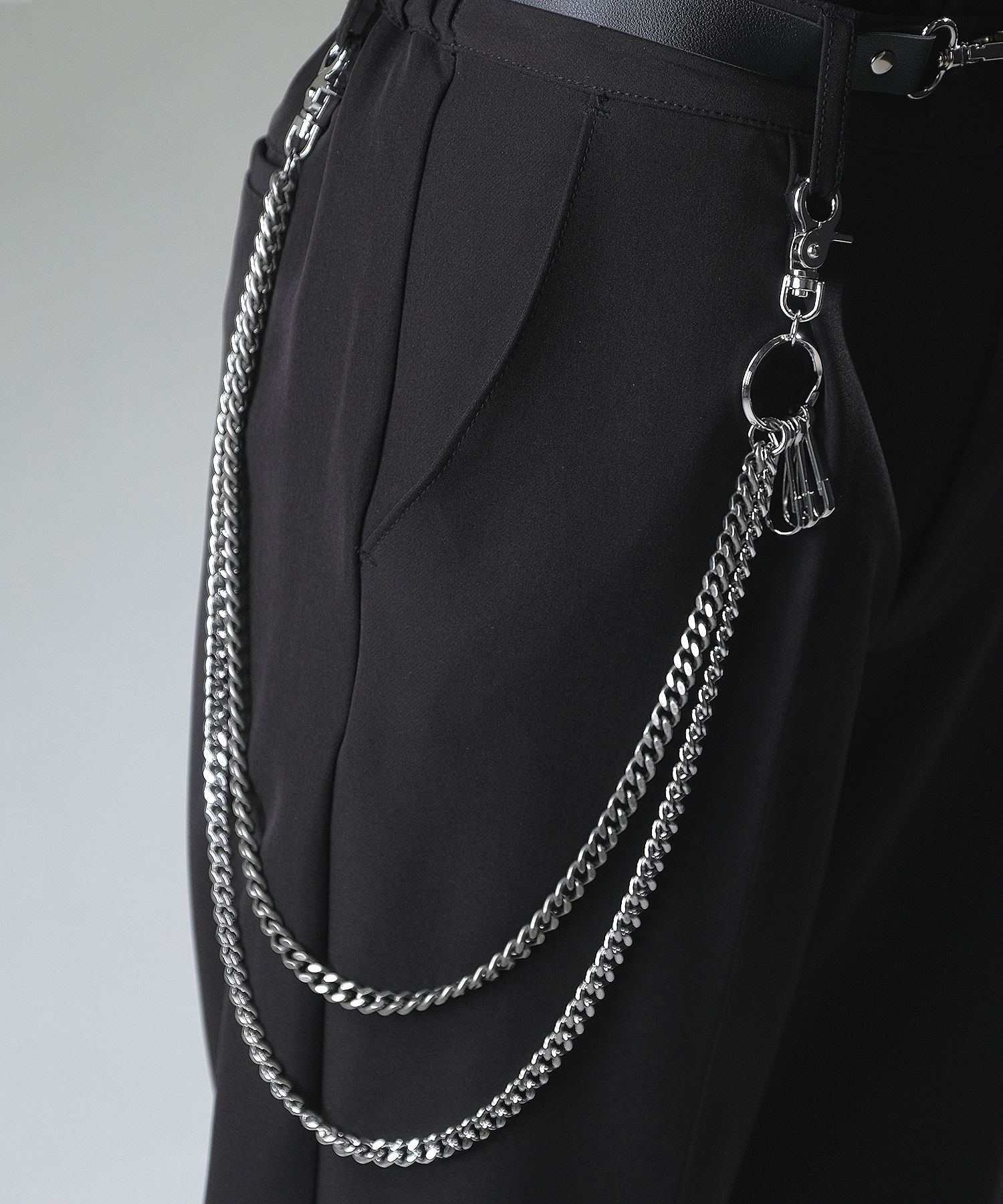 an meets zakka バイカラー2連ドレープウォレットチェーン