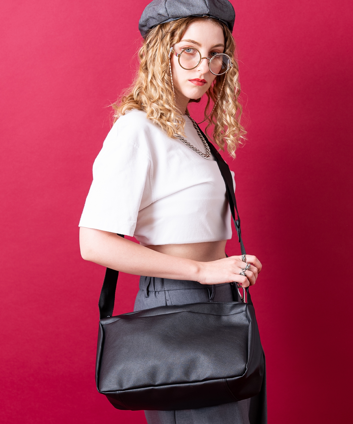 レザーショルダーボストンカメラバッグ ankoROCK(アンコロック) メンズ