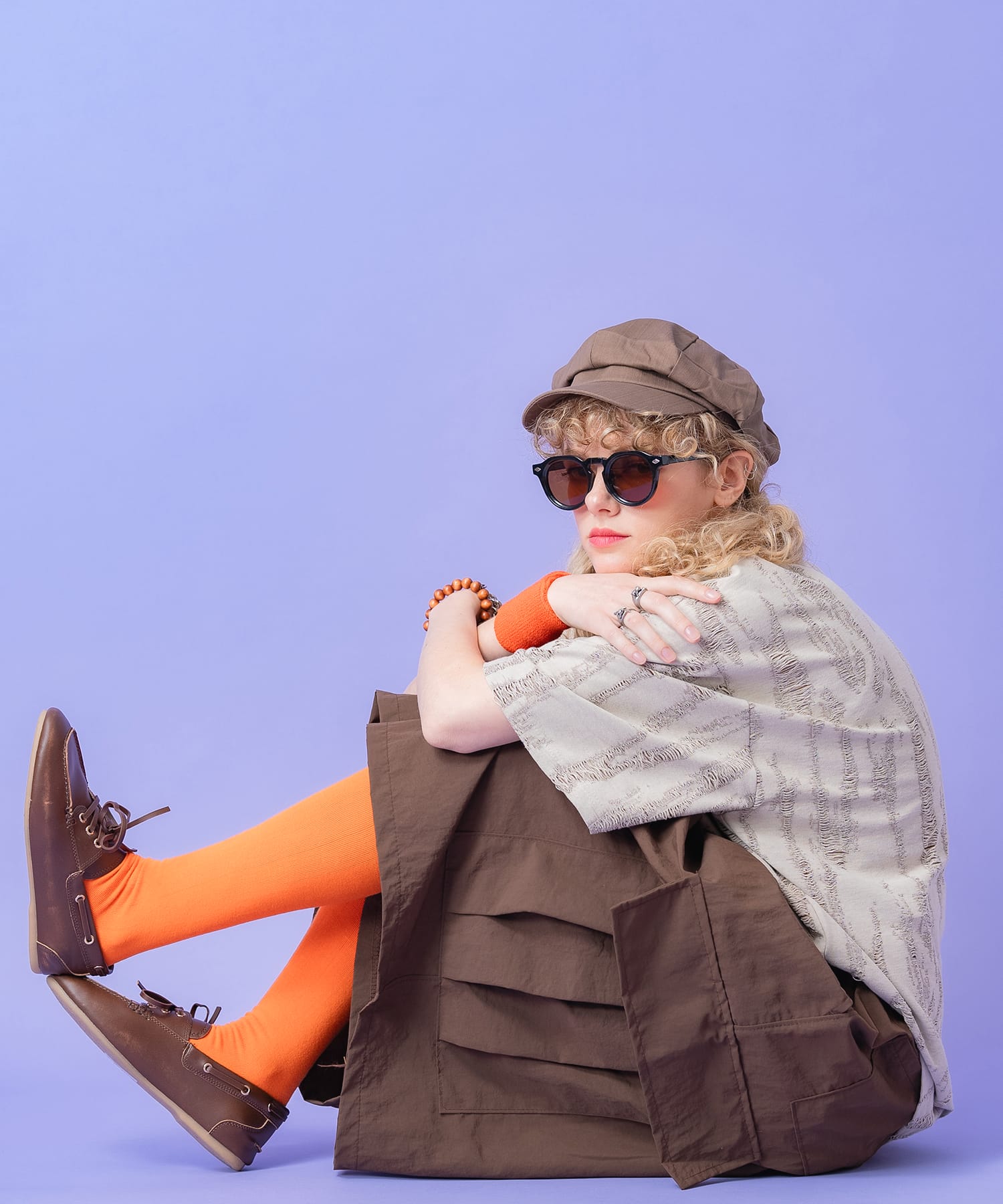 バリエーションカラーハイソックス / レディース 靴下 ロング 無地 色