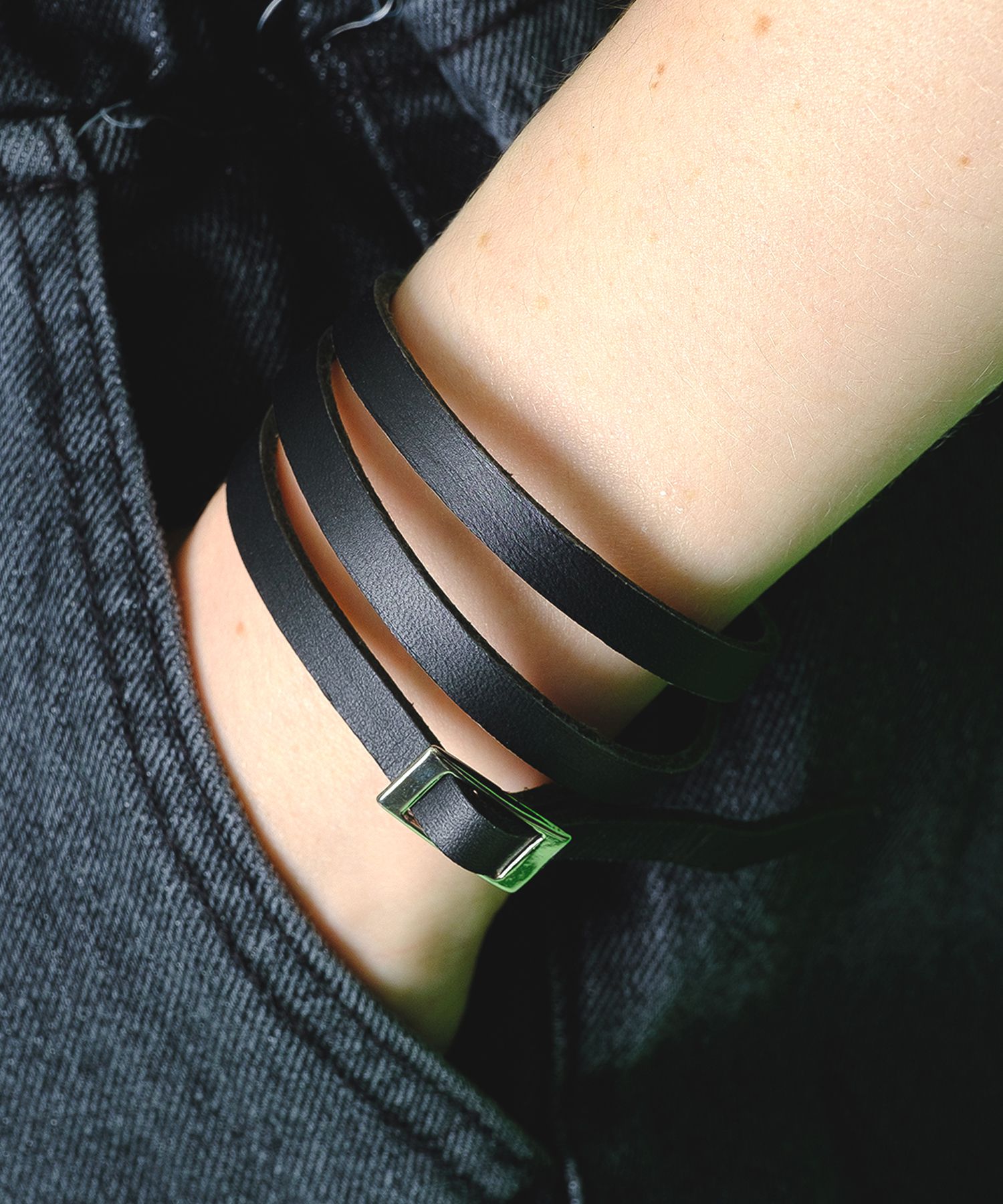 an meets zakka 3連コードレザーブレスレット