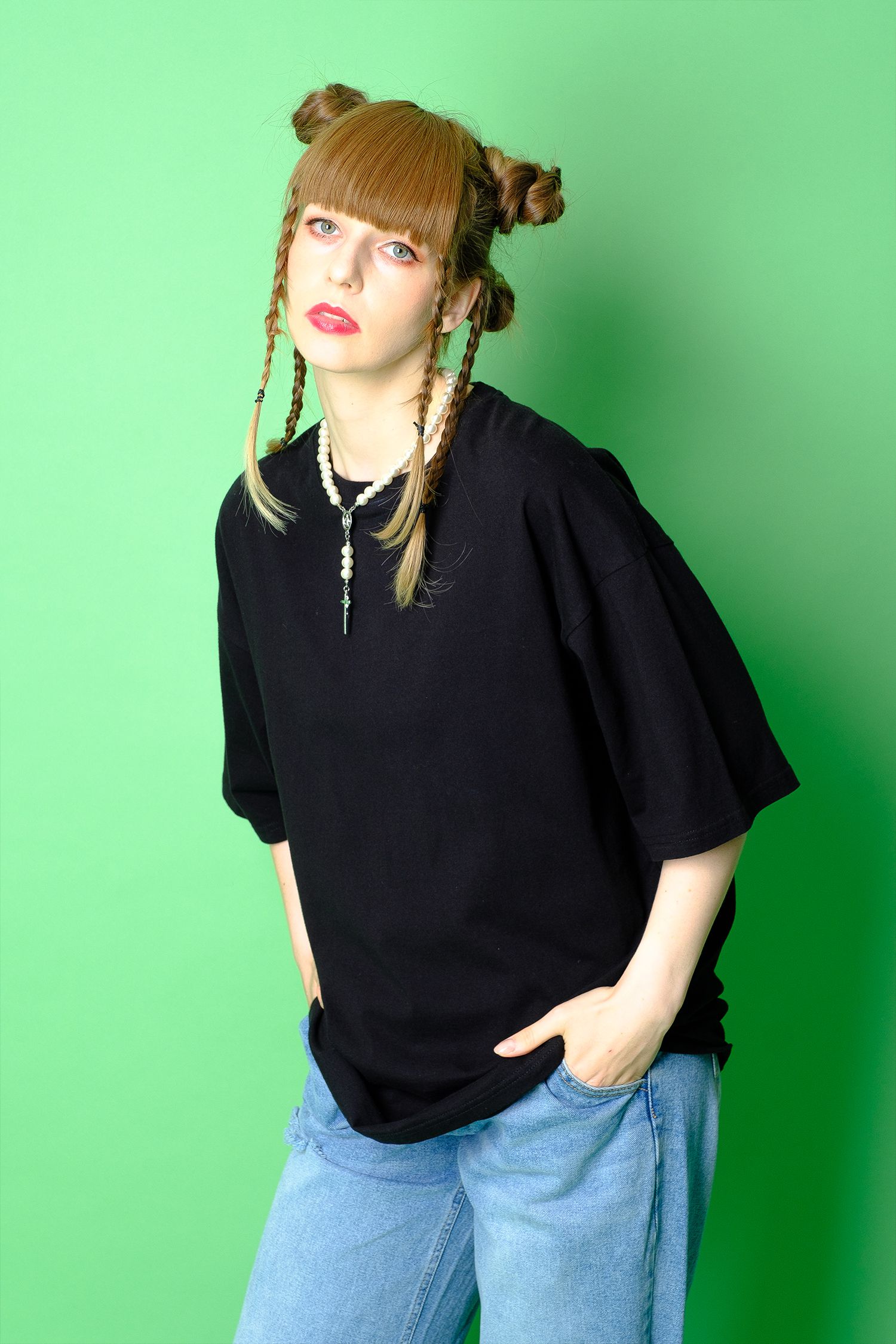 パールコンビチェーンロザリオネックレス ankoROCK(アンコロック