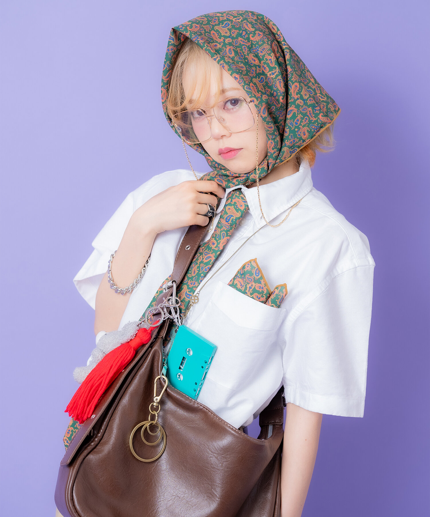 アンダーカバー　安全ピン　パンク　キーホルダー　キーリング　キーフック　カラビナ セール】an meets zakka バンダナキーリングアクセサリー