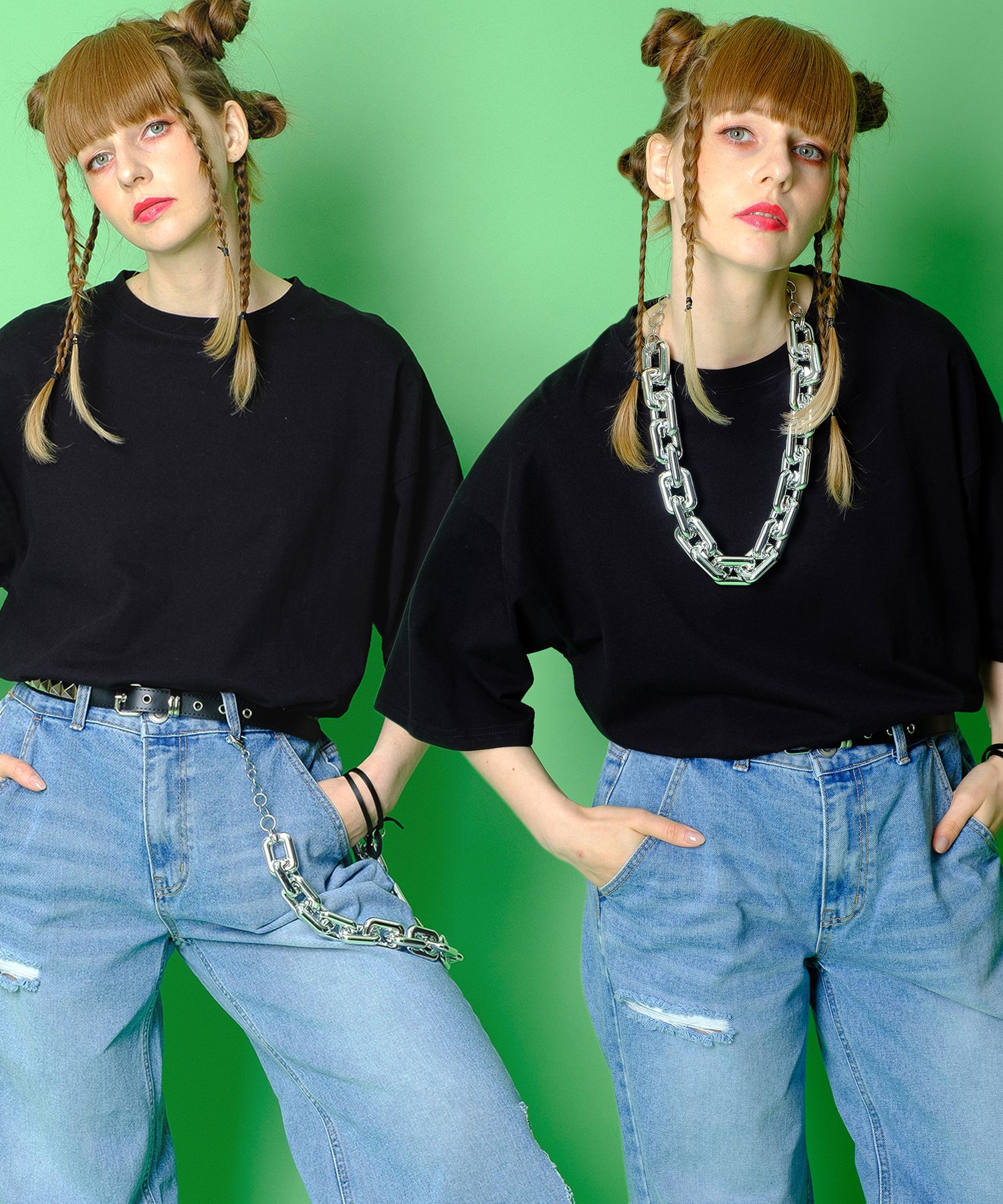 ファットロープチェーン2WAYネックレス＆ウォレットチェーン