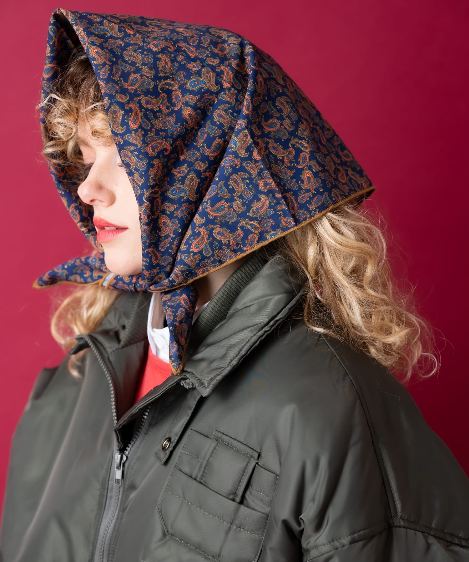 an meets zakka レトロクラシックペイズリー柄スカーフ