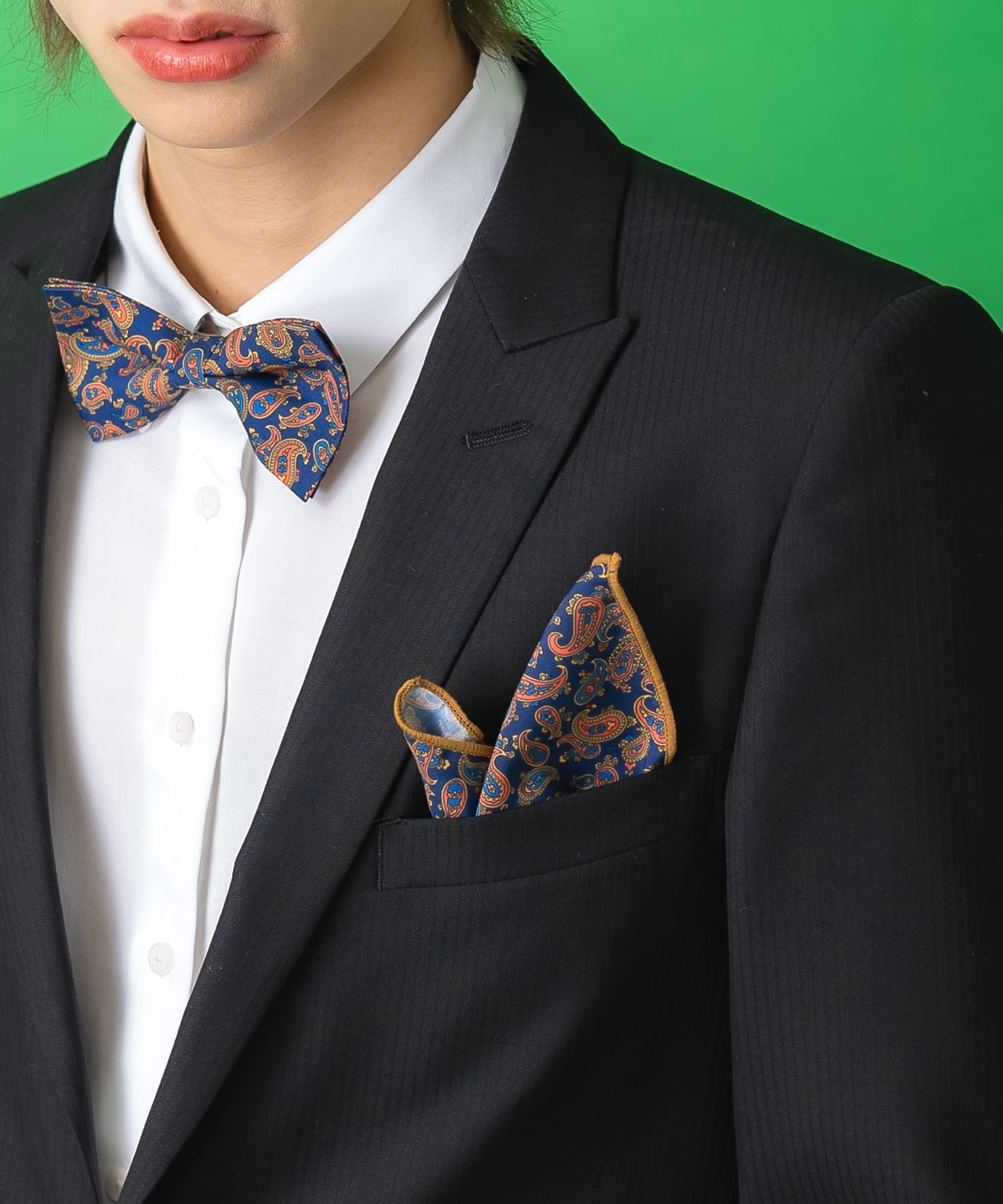 an meets zakka レトロクラシックペイズリー柄ポケットチーフ