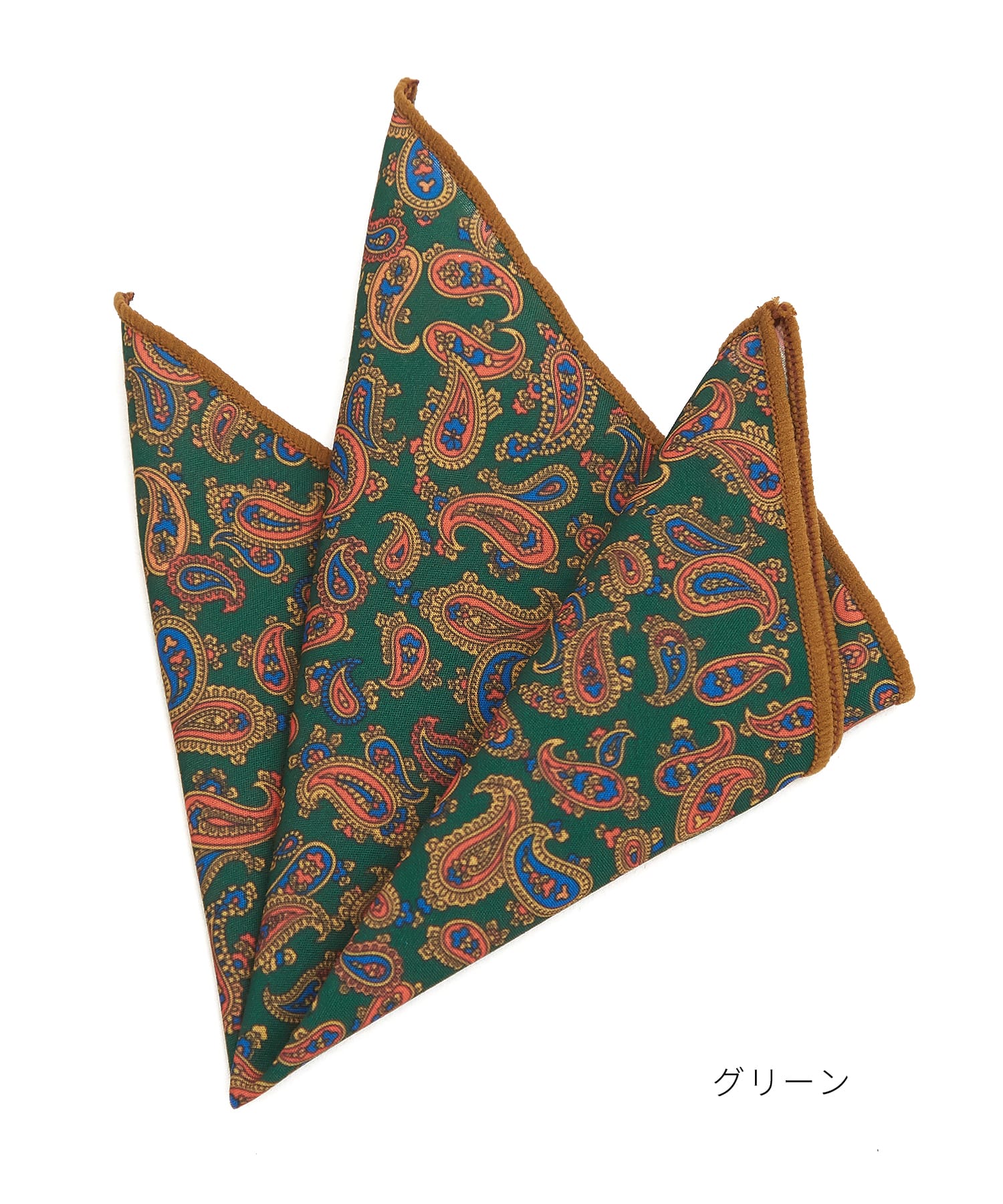 レトロクラシックペイズリー柄ポケットチーフ / メンズ