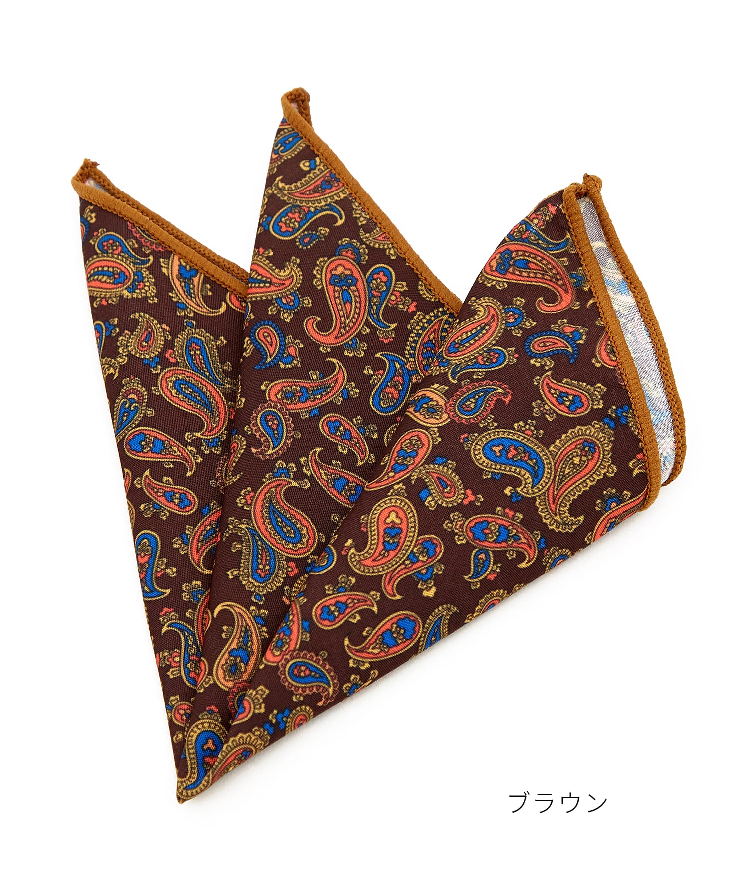 レトロクラシックペイズリー柄ポケットチーフ / メンズ