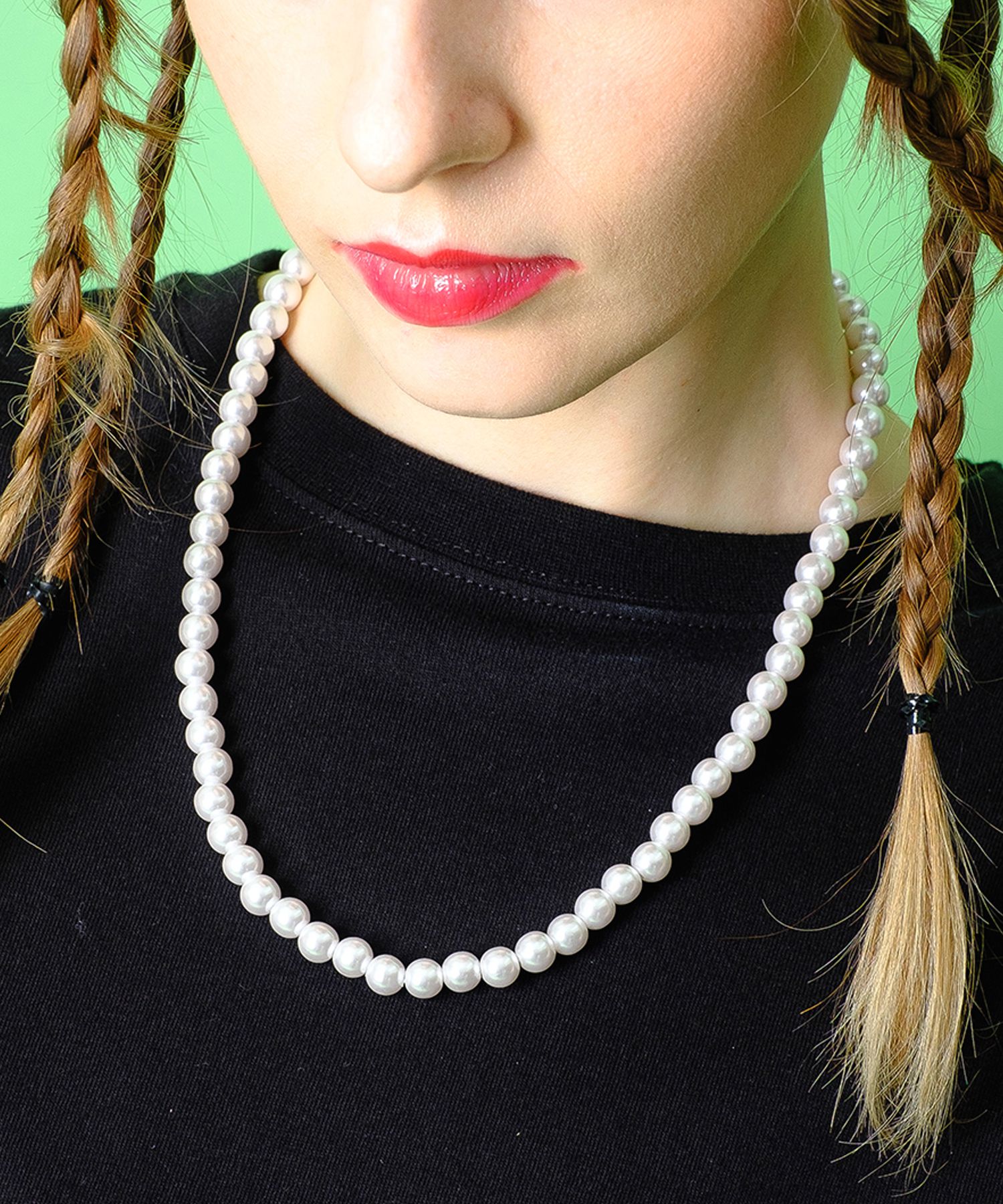 パールネックレス 約50cm シルバー パールネックレス 幅7mm 45cm-50cm