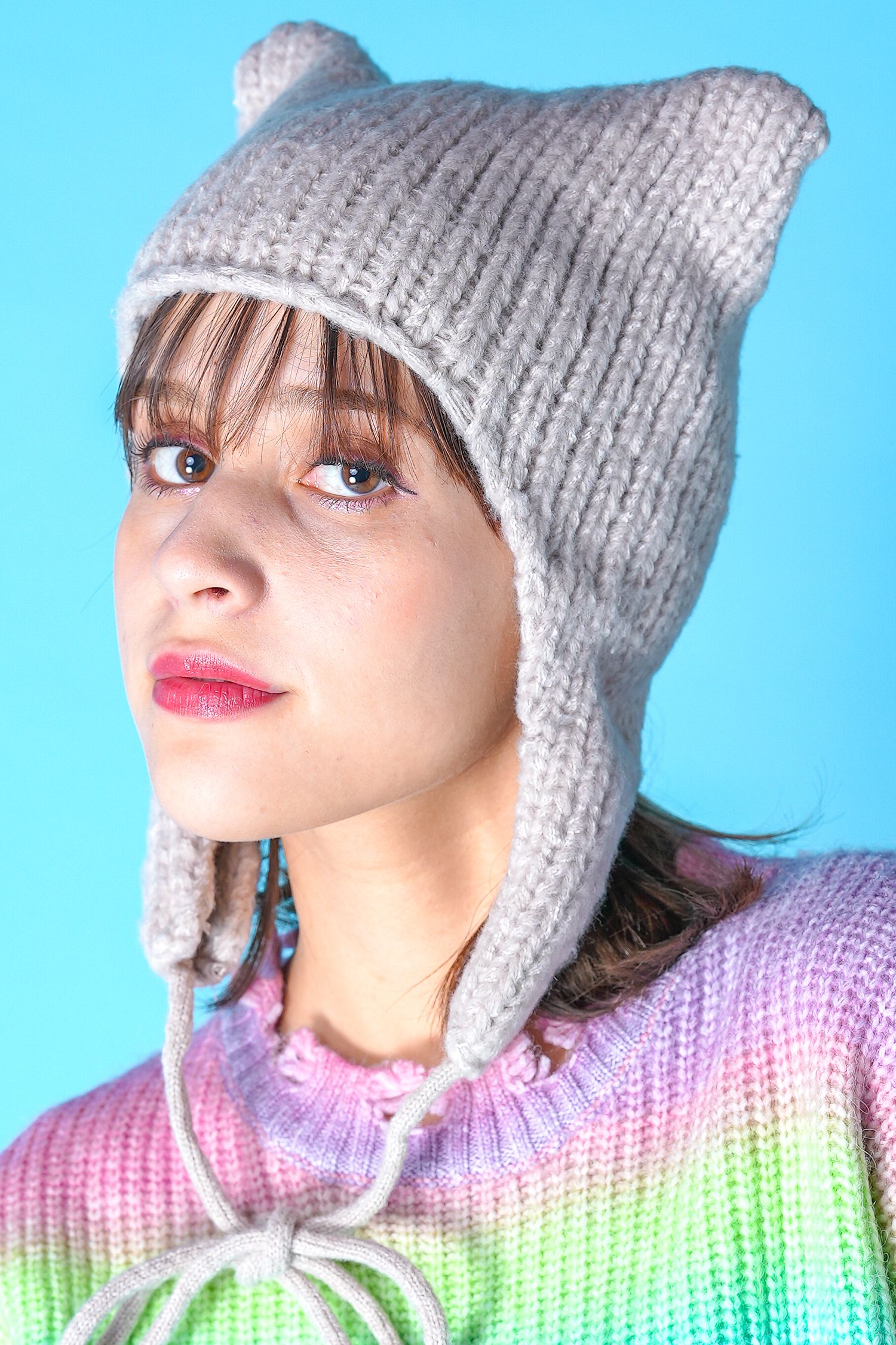 soduk スドーク flat knit cap 耳あて 猫耳 ニット soduk スドーク