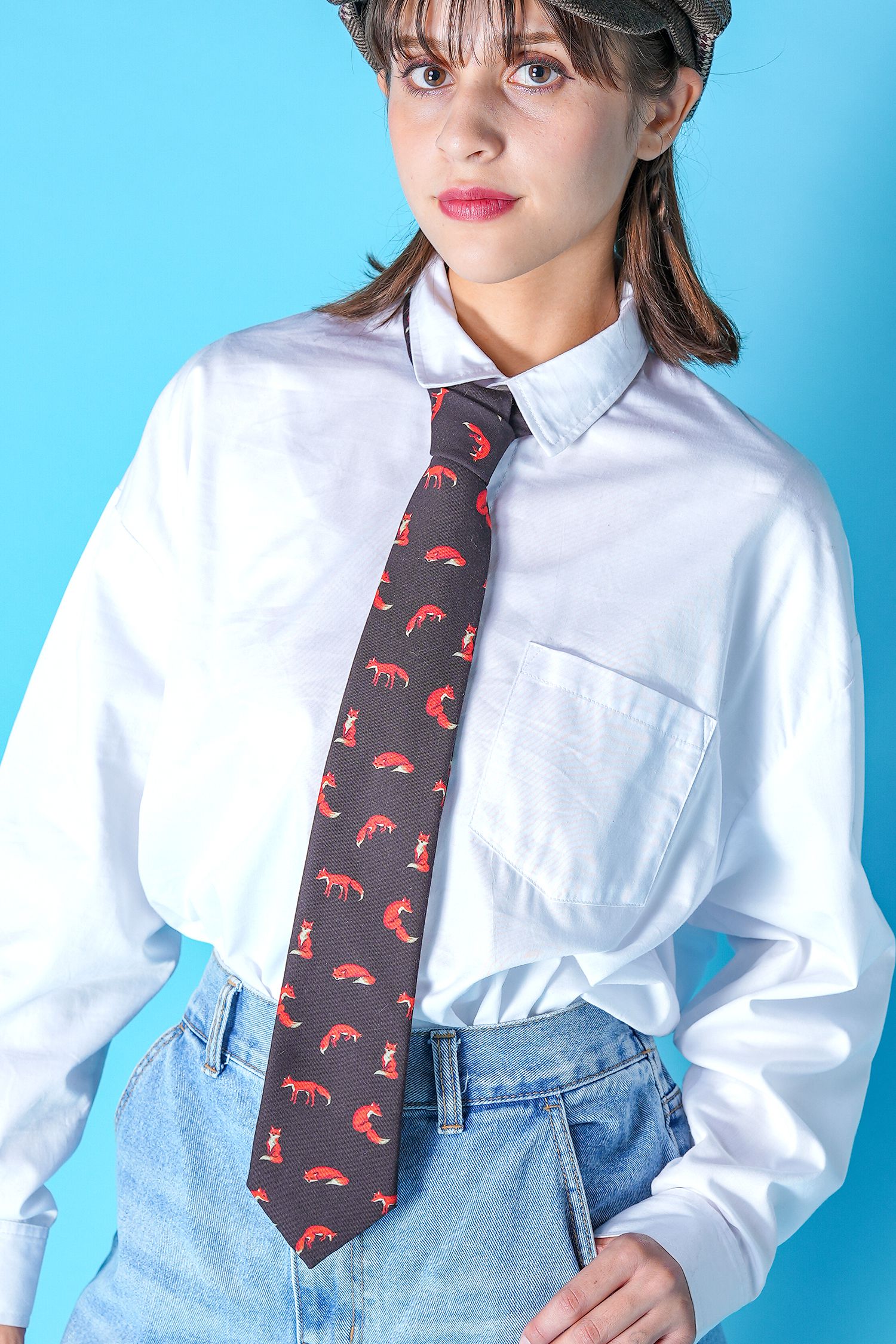 キツネ柄ネクタイ ankoROCK(アンコロック) メンズ レディース ユニ