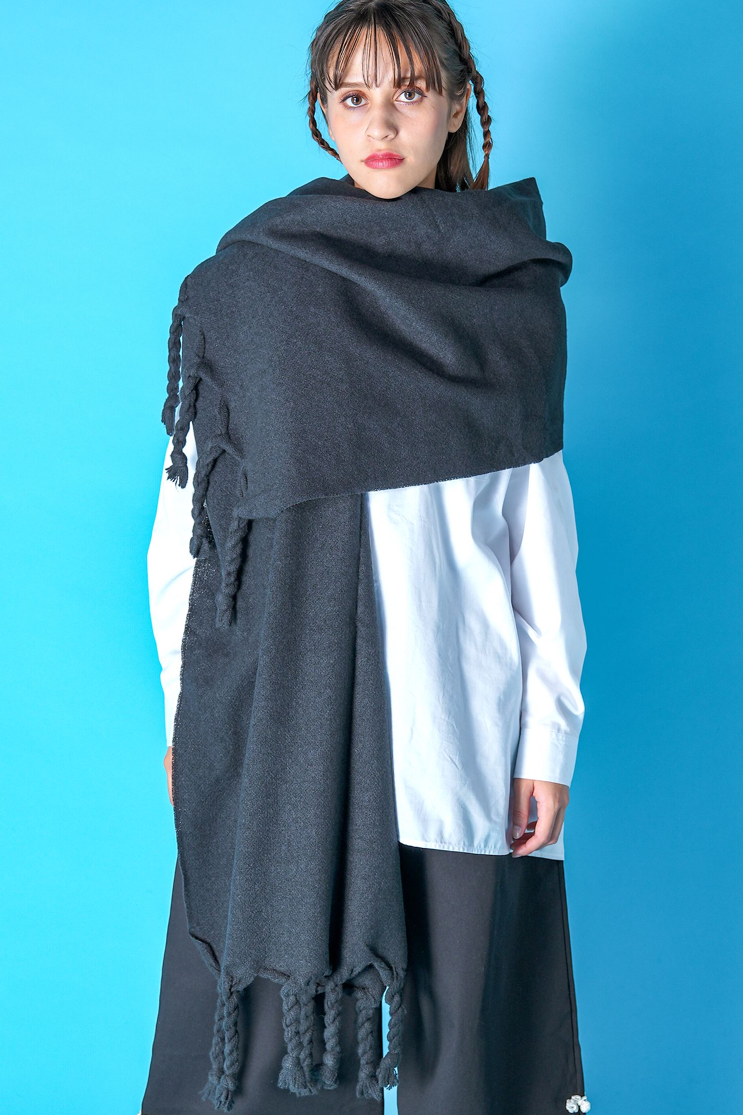 おさげフリンジ大判マフラー ankoROCK(アンコロック) メンズ