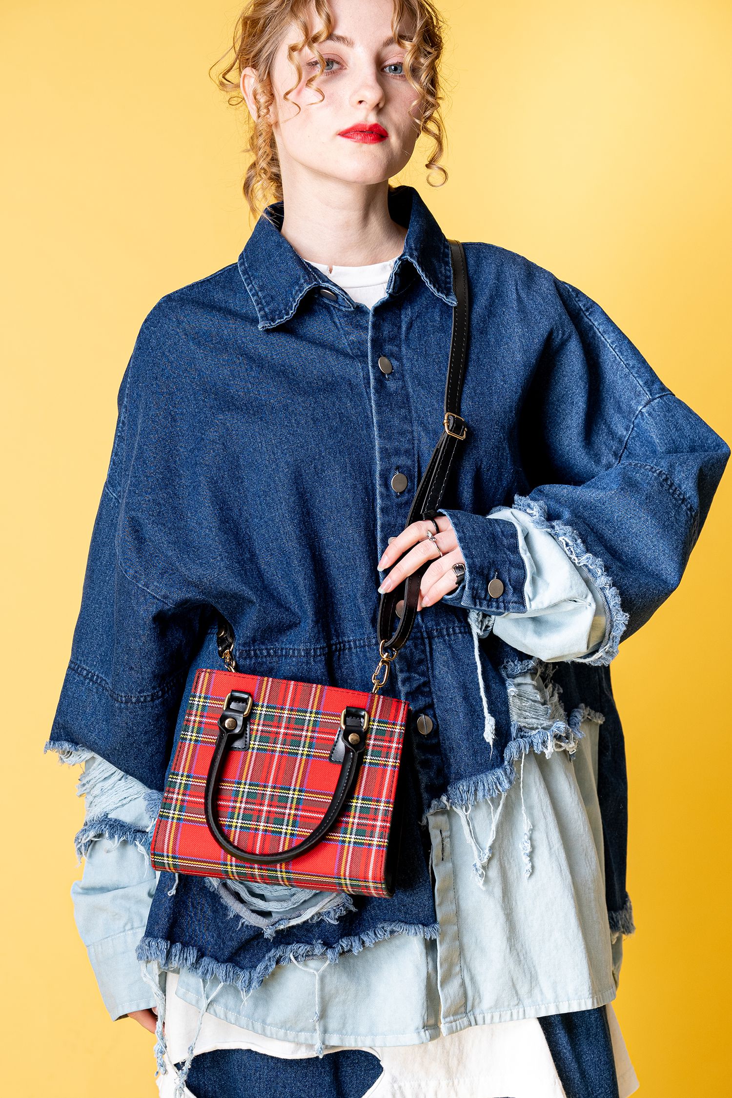 an meets zakka タータンチェック柄2WAYショルダーミニ
