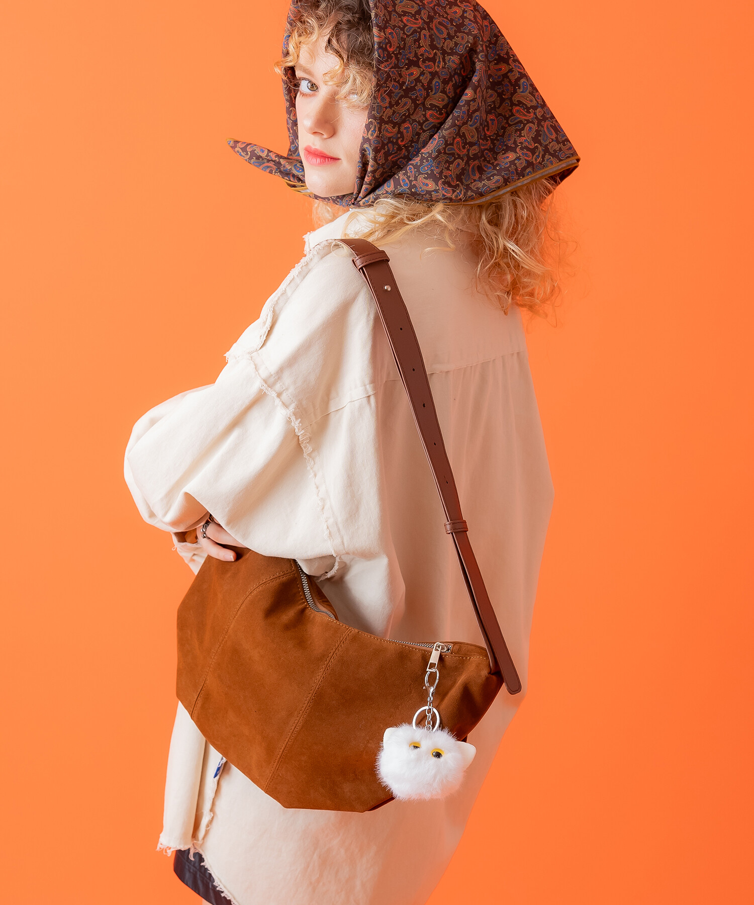 an meets zakka モコモコネコキーホルダー/キーリング ankoROCK(アンコ