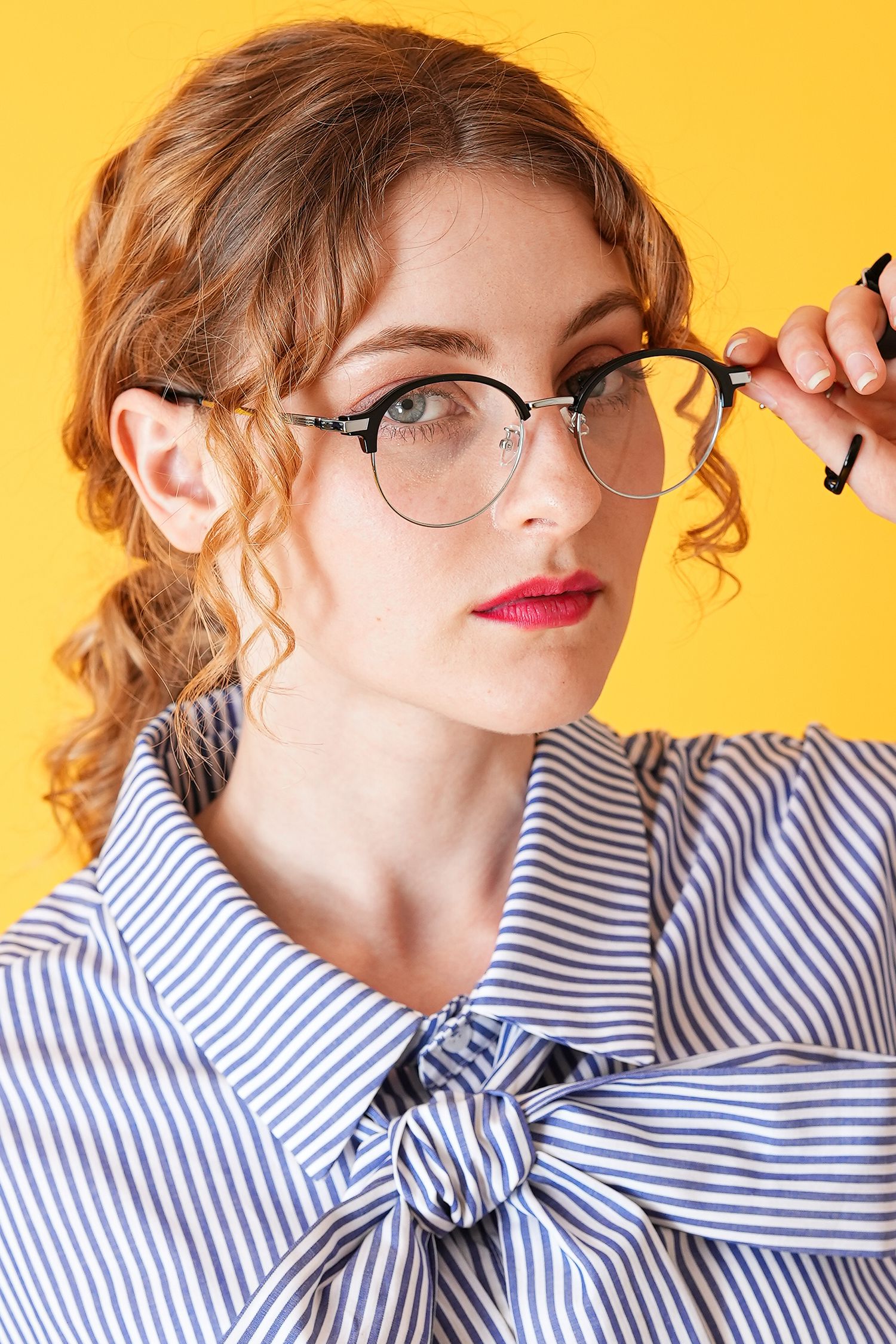 ブローウェリントンメガネ / 眼鏡 / 伊達メガネ / クリアレンズ