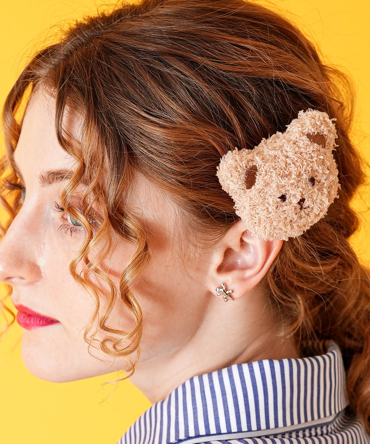 ヘアアクセサリー Mo モフモフテディベアヘアクリップ / アニマル クマ バレッタ ヘア