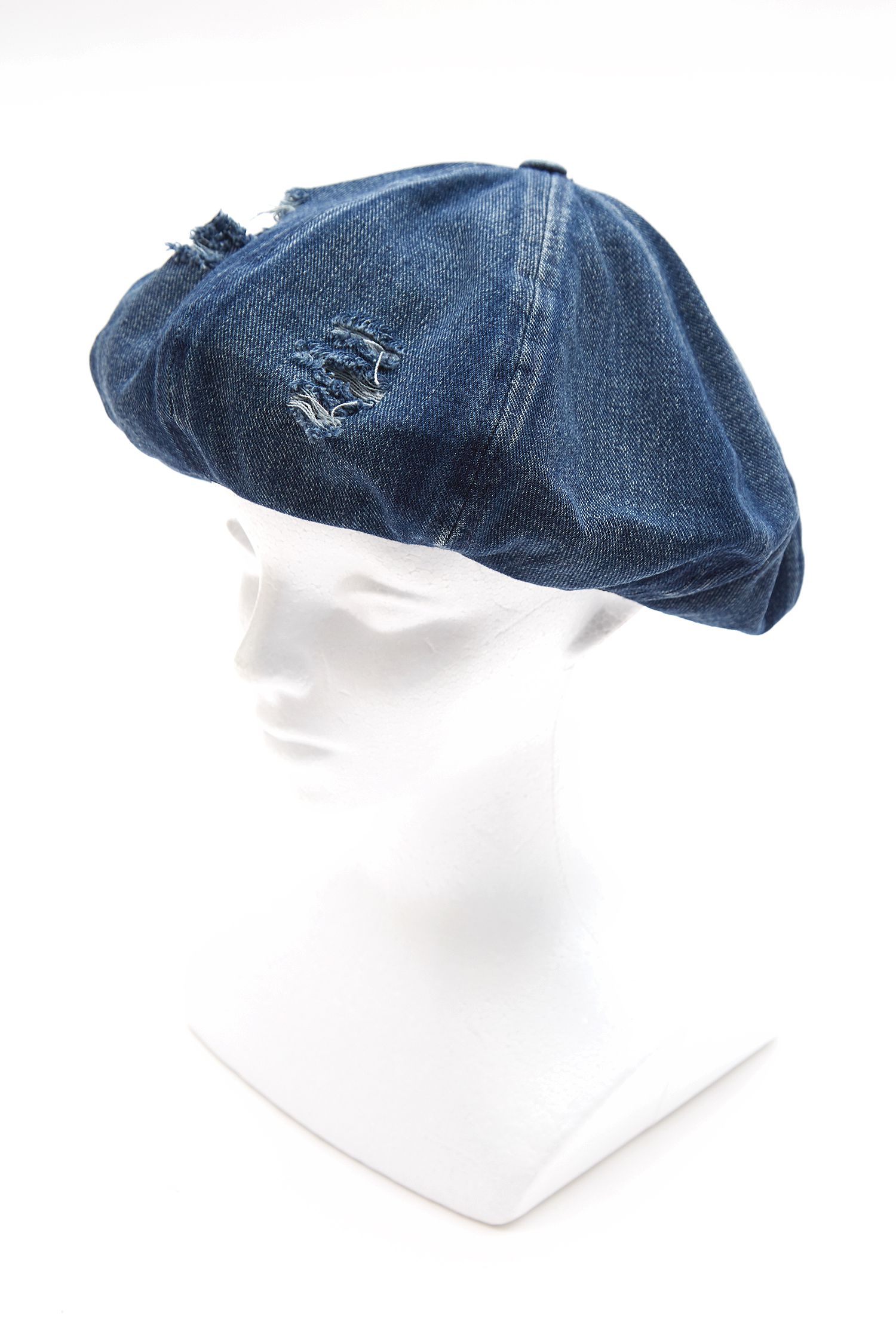 クラッシュデニムベレー帽 / メンズ レディース ダメージ ビンテージ