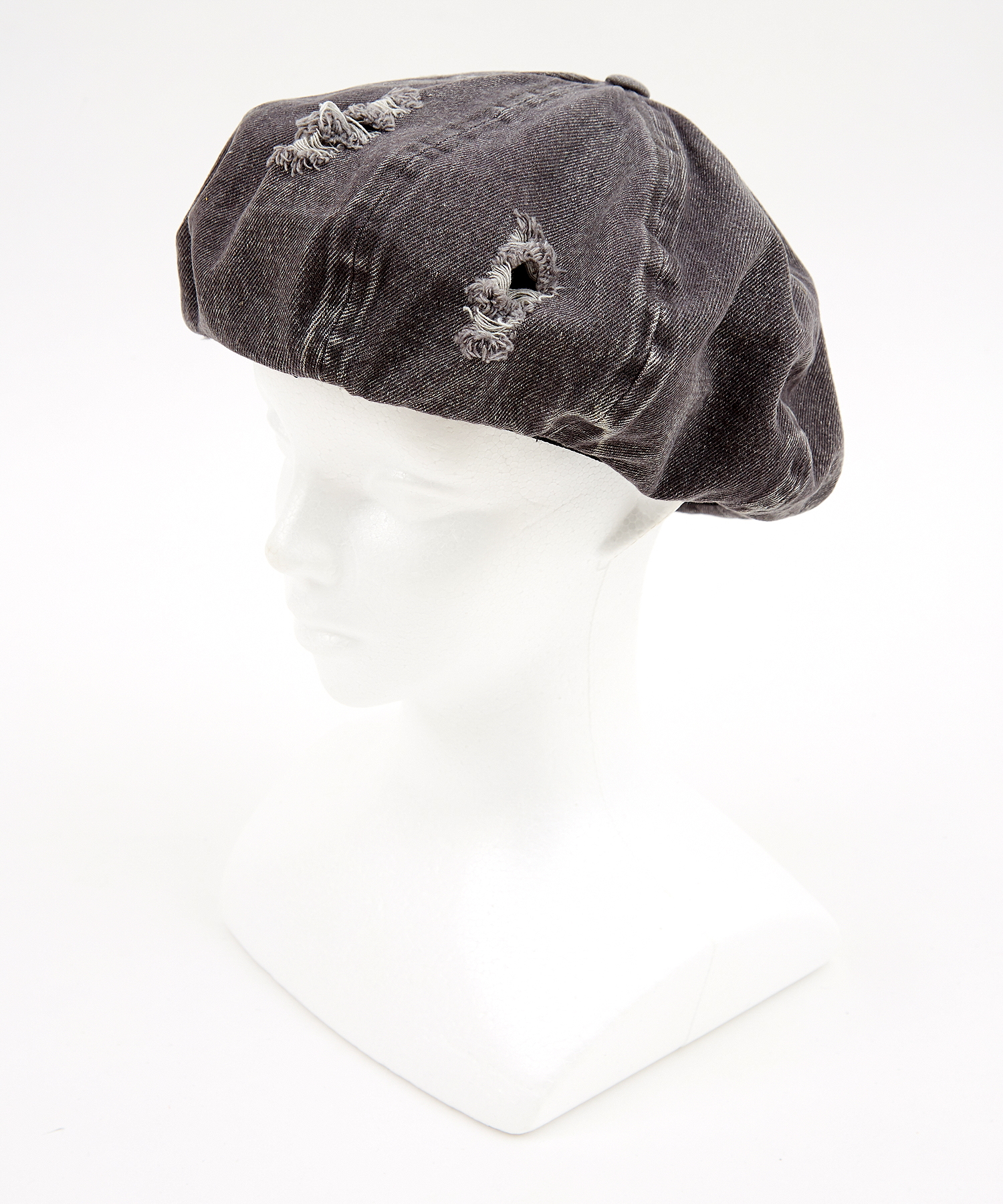 クラッシュデニムベレー帽 / メンズ レディース ダメージ ビンテージ