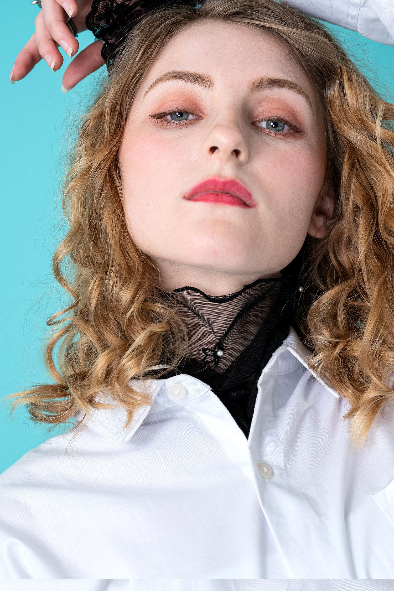 チュール付け襟 / 花柄 シアー つけ襟 ネックウォーマー ankoROCK