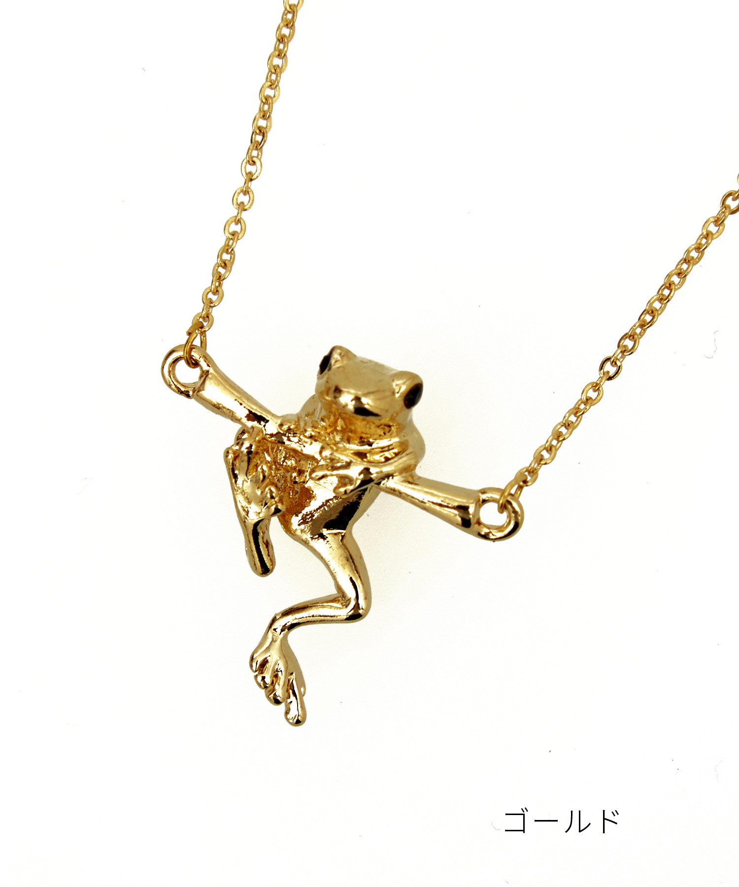 有り難う！★純金カエルタイタック2.3ｇ カエルショートネックレス(40cm) / ユニセックス メンズ レディース