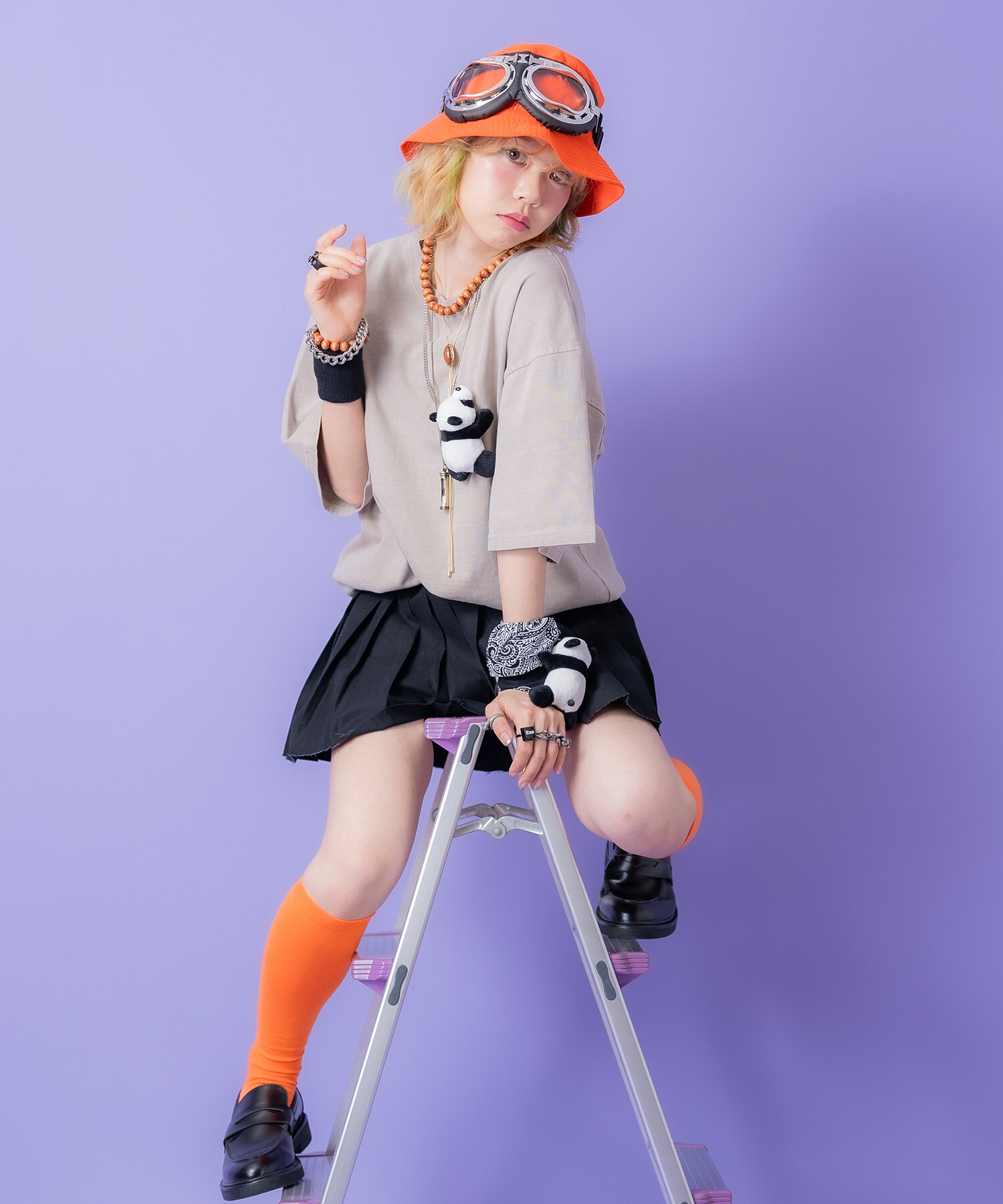 ウッドボール数珠ネックレス / メンズ レディース 木玉 ankoROCK
