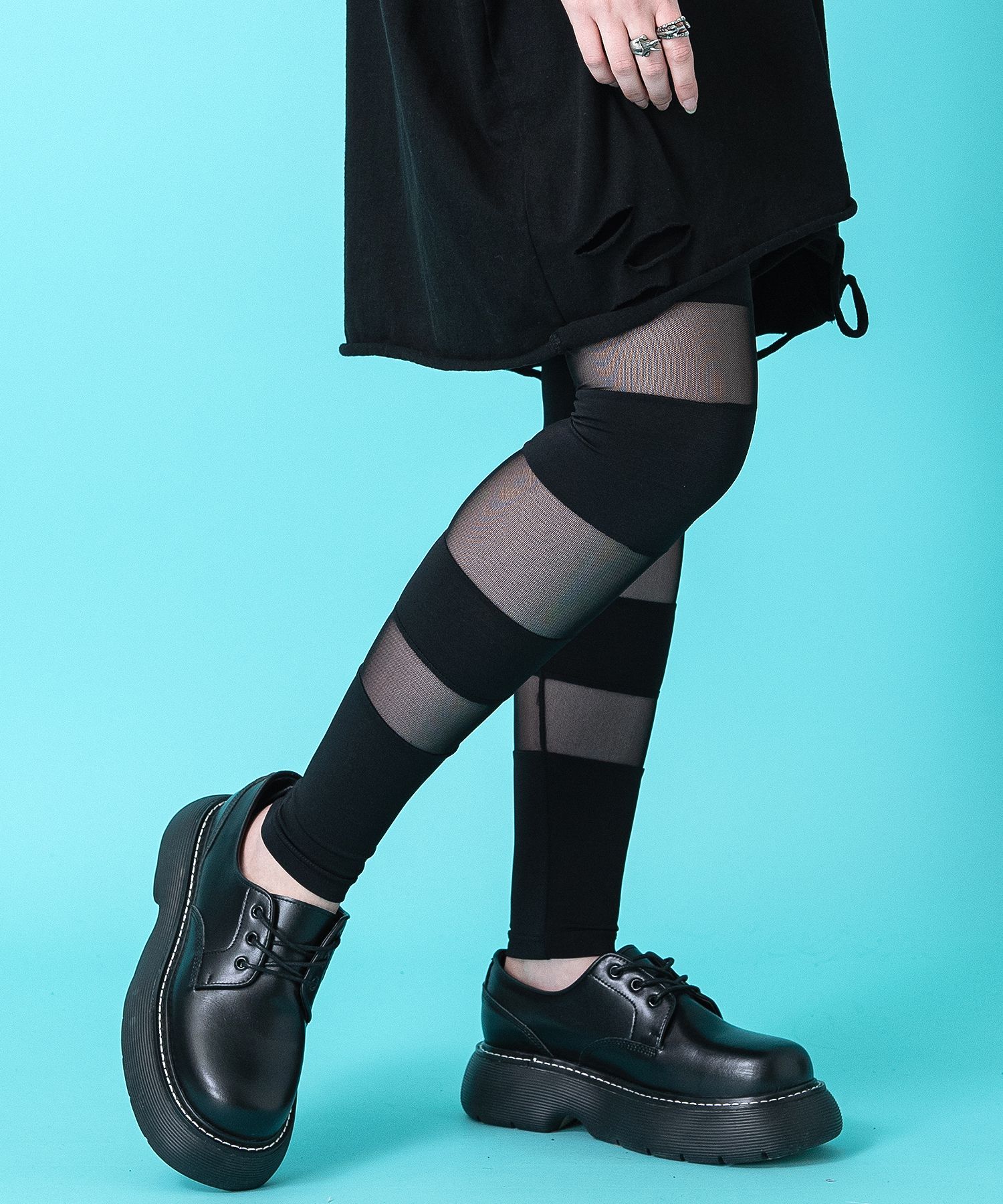 カッティングメッシュ切替レギンス ankoROCK(アンコロック