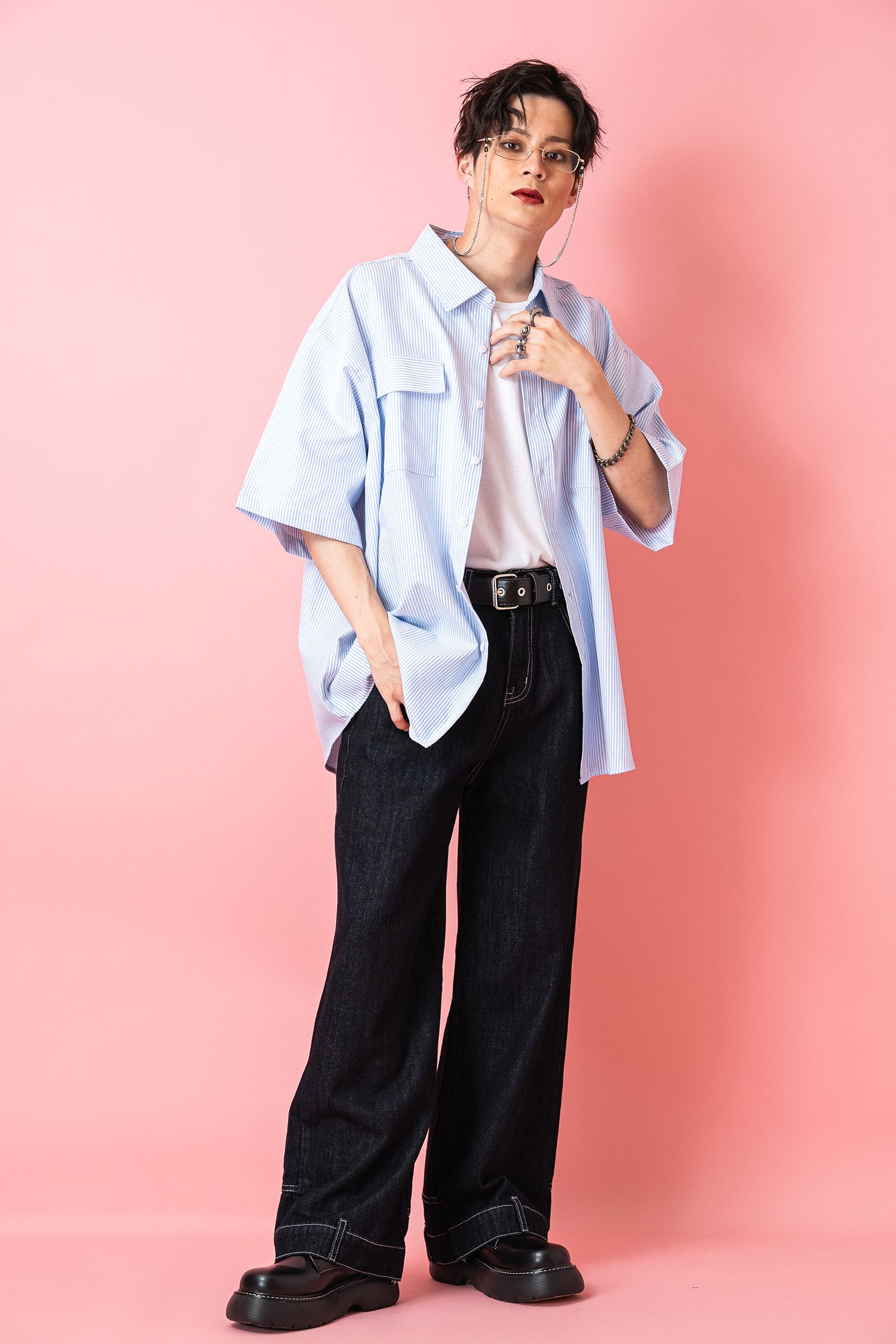 スクエアメガネ / 伊達眼鏡 メンズ レディース クリアレンズ ankoROCK