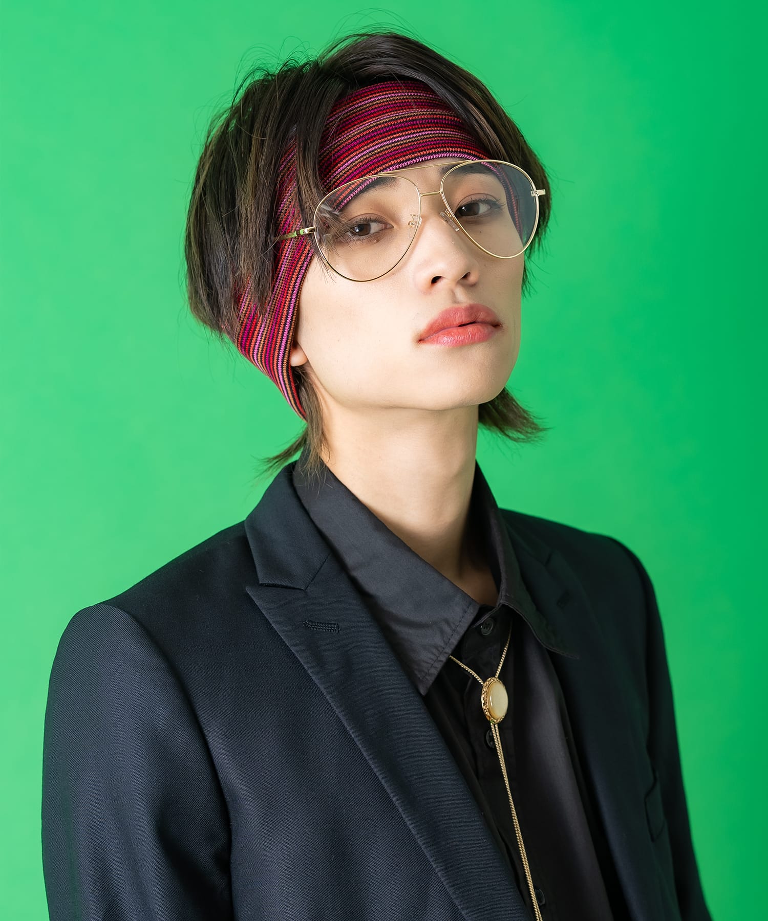ワイドリブヘアバンド / ヘッドバンド メンズ レディース 無地 柄
