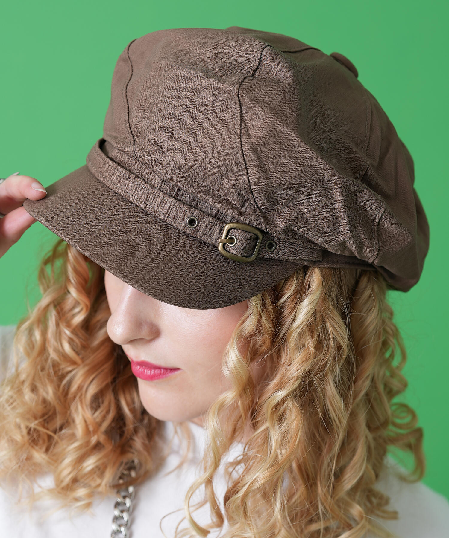 ベルトポイントヘリンボーンキャスケット / メンズ レディース 帽子