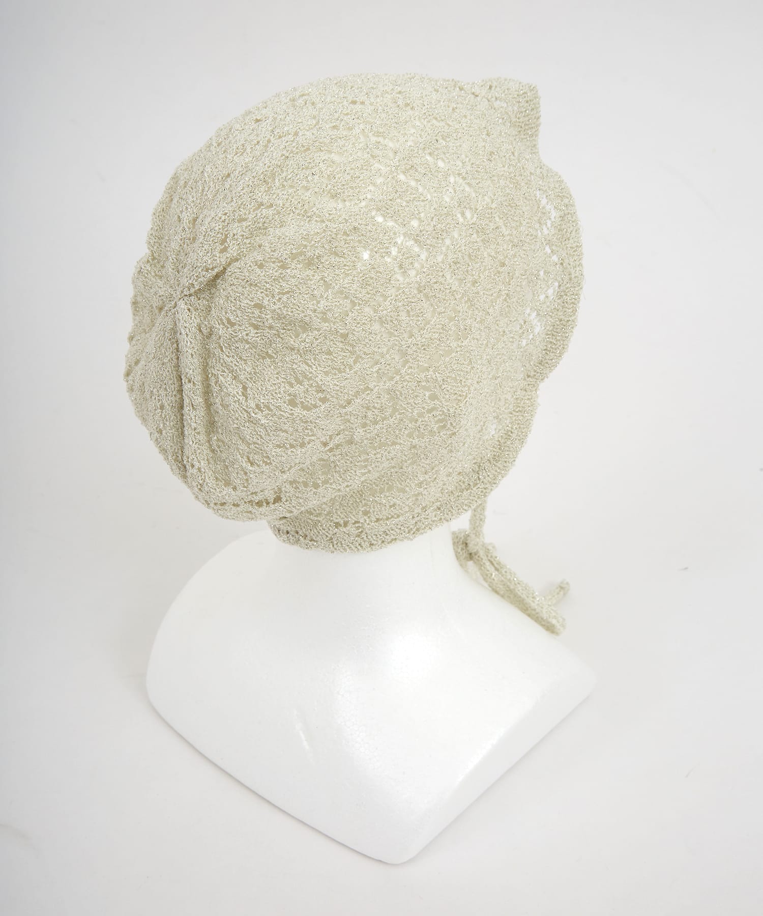【日常にモード】マメ バンブーバスケット柄 ニット ドレス an meets zakka ラメ混ニットバブーシュカ / ヘッドドレス