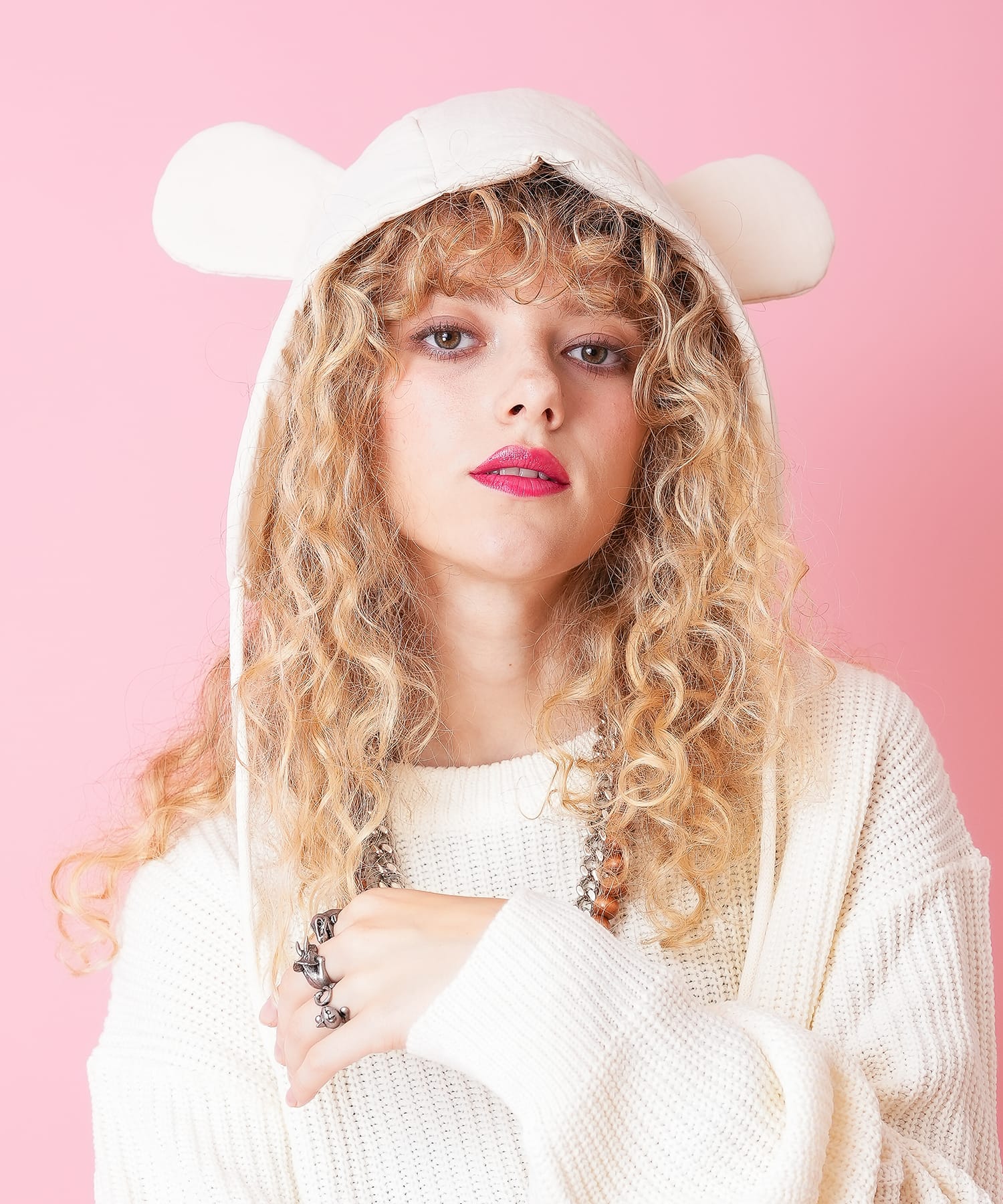 クマ耳パディングフード / メンズ レディース ユニセックス 耳付き